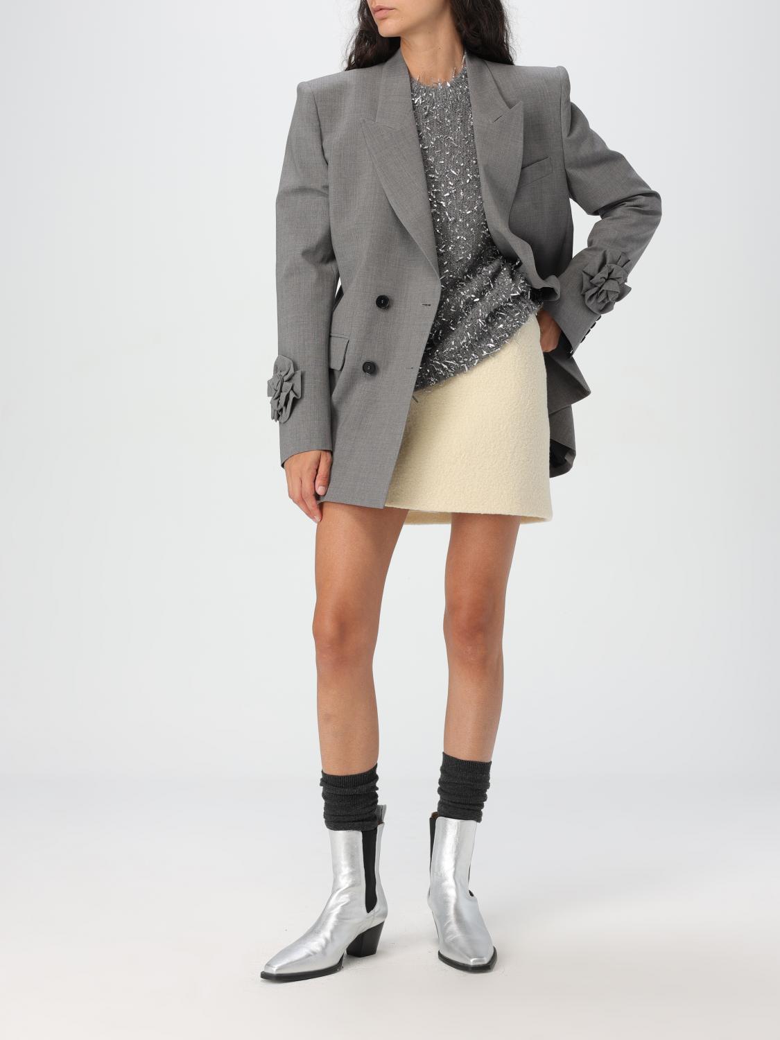 MSGM GONNA: Gonna mini MSGM in lana vergine , Naturale - Img 2