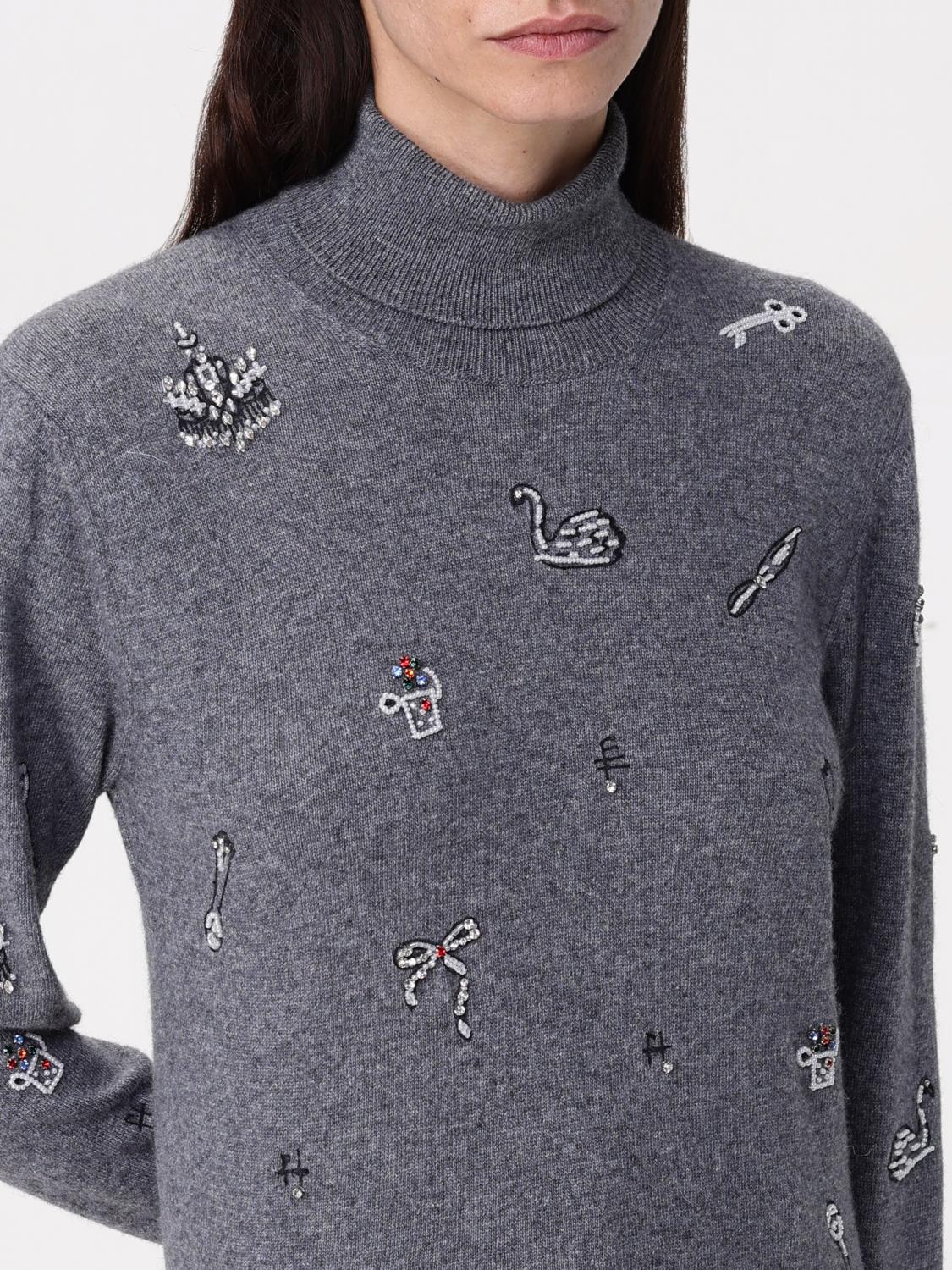 MSGM MAGLIA: Pullover MSGM in misto lana con inserti , Grigio - Img 3