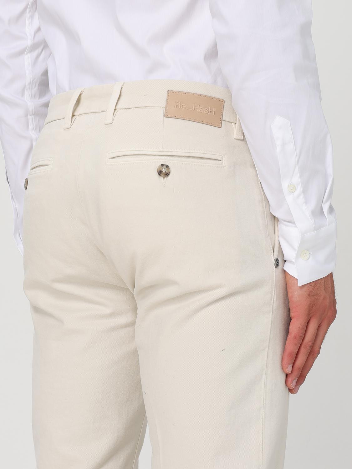 RE-HASH PANTALONI: Pantalone Chino in misto viscosa Re-hash, Naturale - Img 3