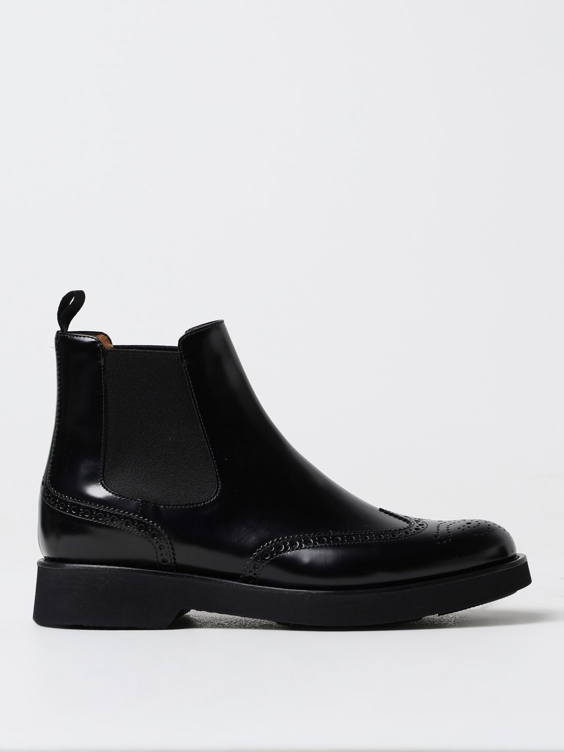 CHURCH'S STIVALETTI: Stivaletto Ketsby Church's in pelle spazzolata con motivo brogue , Nero - Img 1