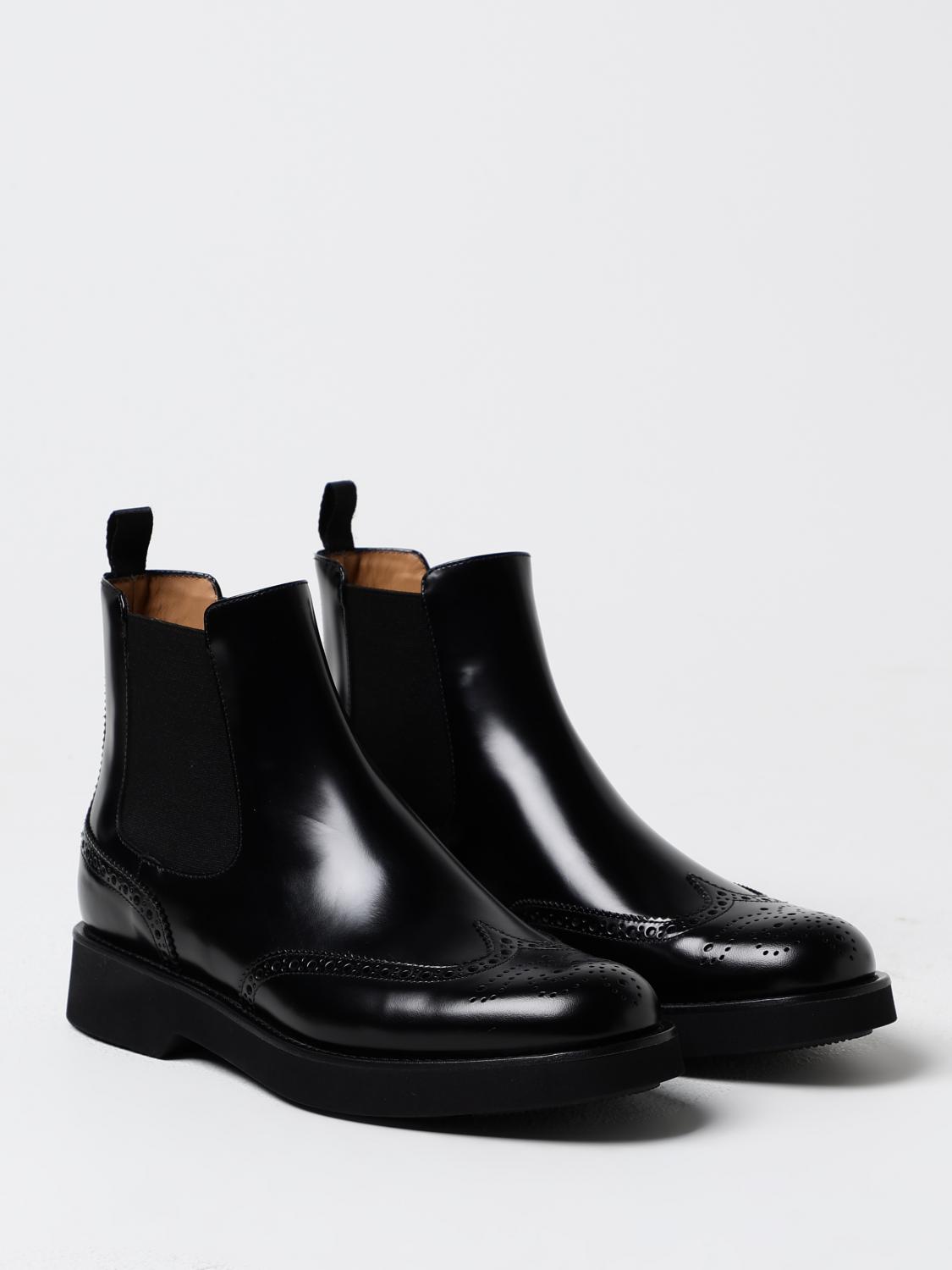 CHURCH'S STIVALETTI: Stivaletto Ketsby Church's in pelle spazzolata con motivo brogue , Nero - Img 2