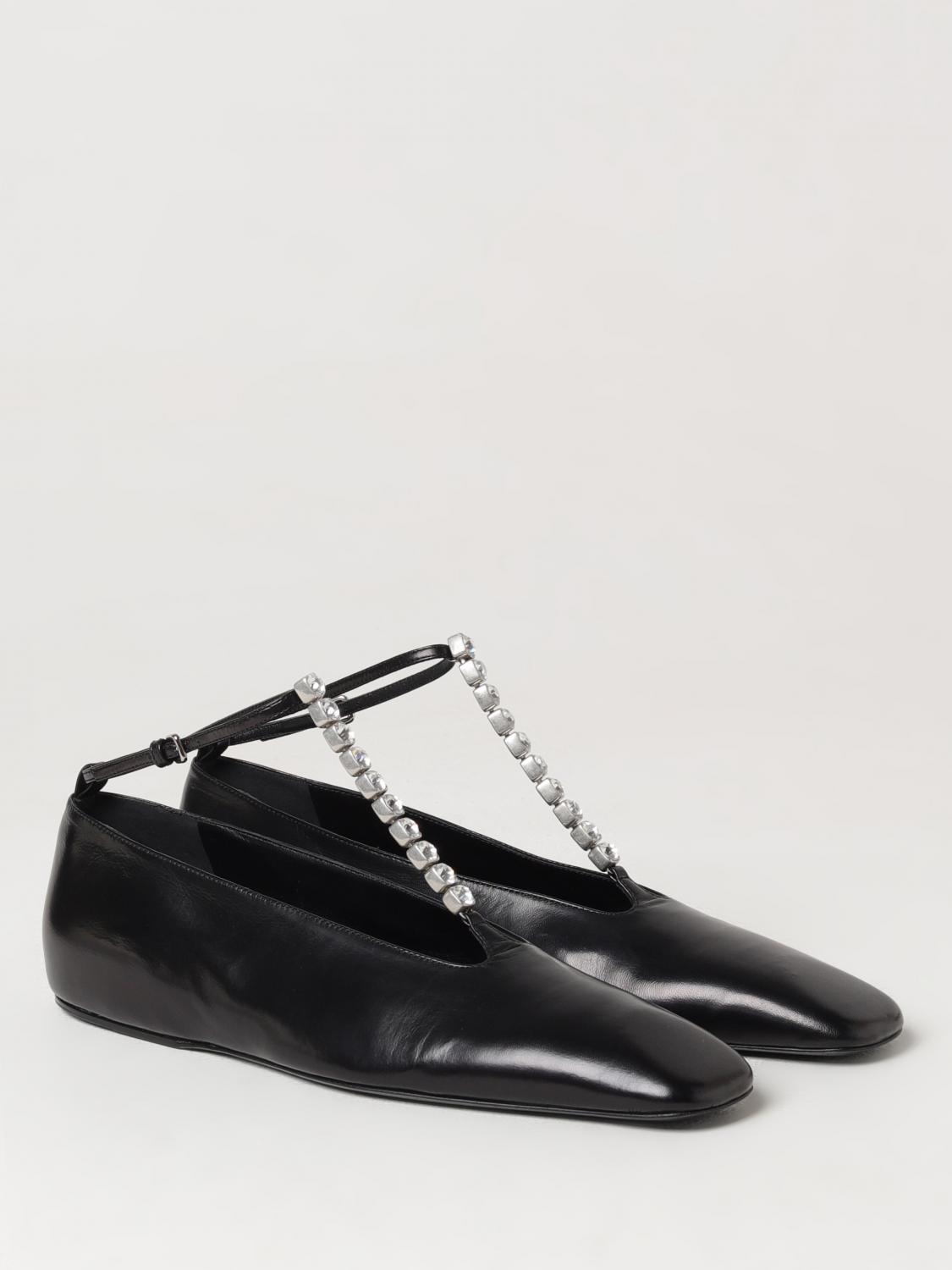 JIL SANDER BALLERINE: Ballerina Jil Sander in pelle con strass , Nero - Img 2