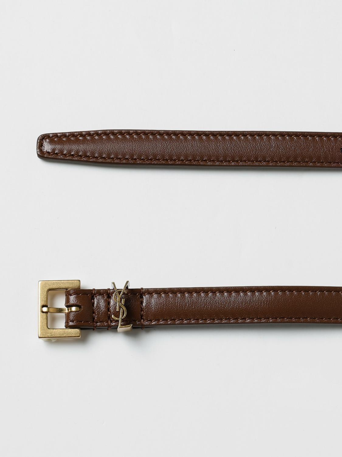 SAINT LAURENT CEINTURE: Ceinture femme Saint Laurent, Marron - Img 3