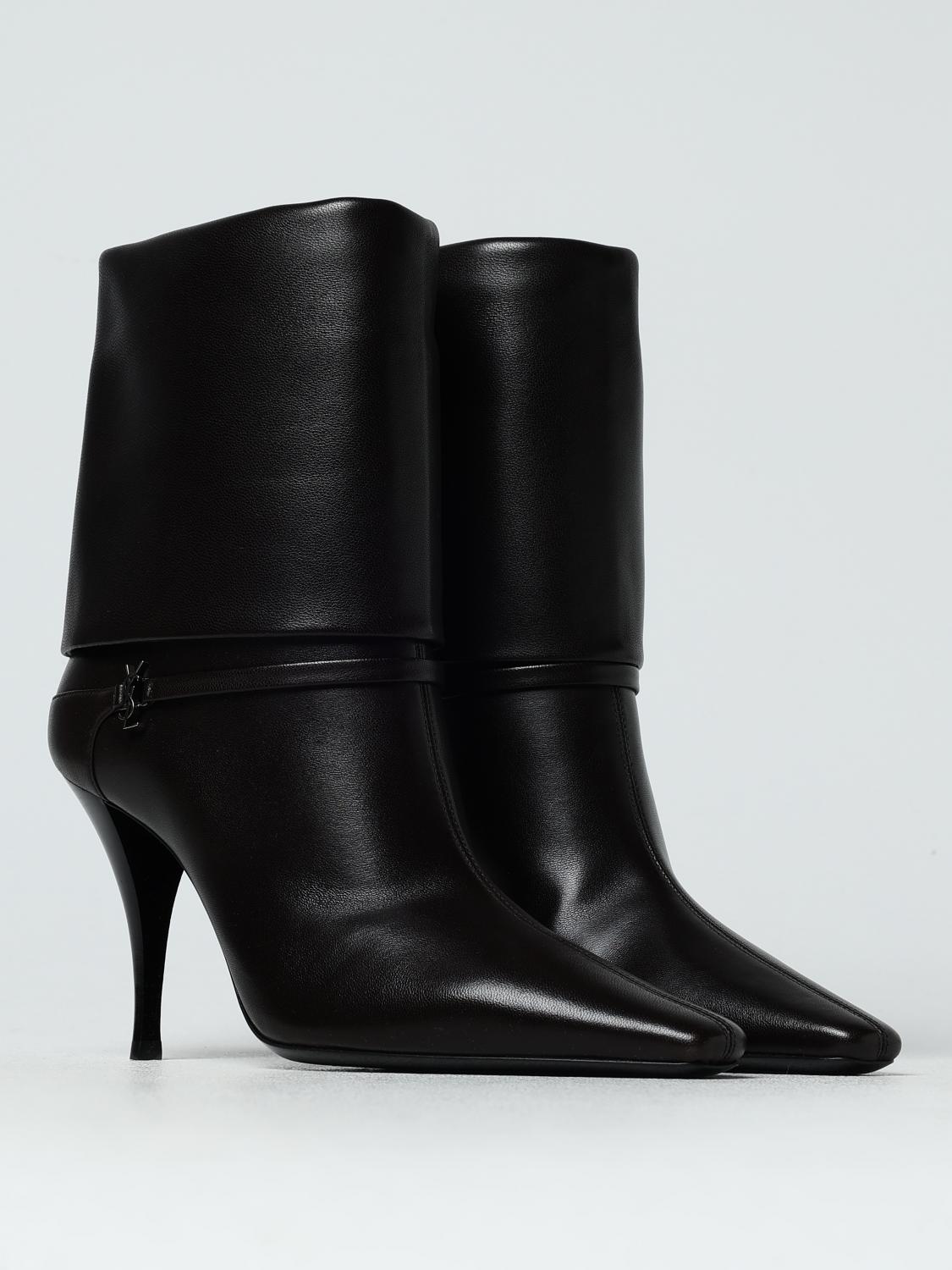 SAINT LAURENT BOTTINES PLATES: Chaussures femme Saint Laurent, Brun - Img 2