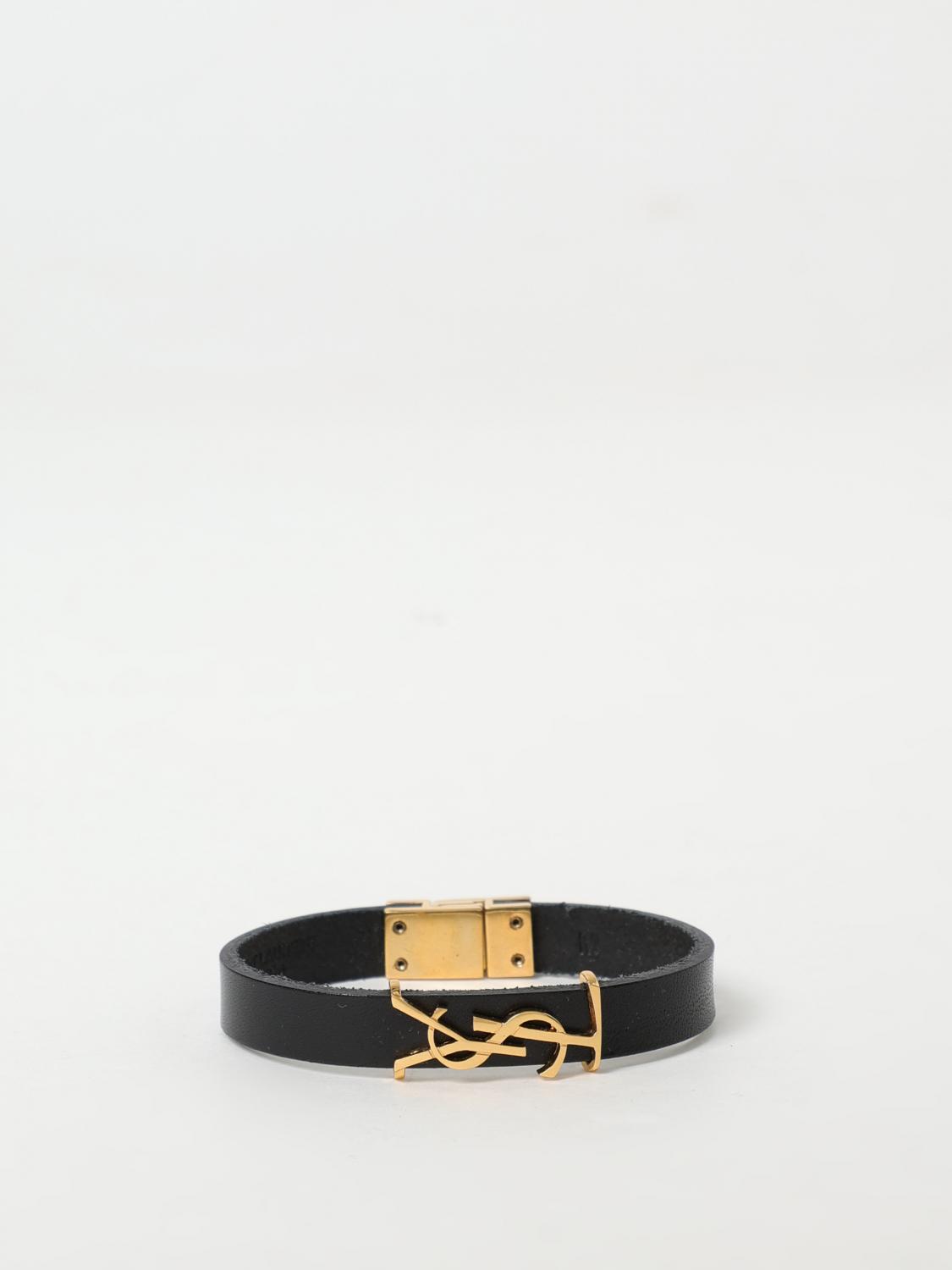 Giglio Bracciale Saint Laurent in pelle ed ottone