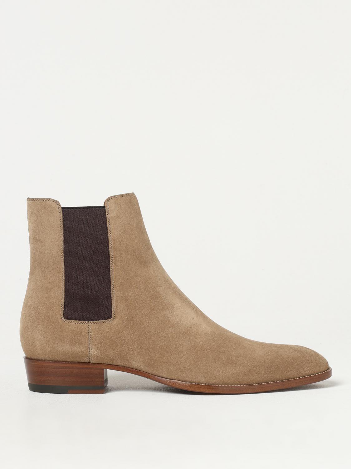 SAINT LAURENT BOTAS: Zapatos hombre Saint Laurent, Beige - Img 1