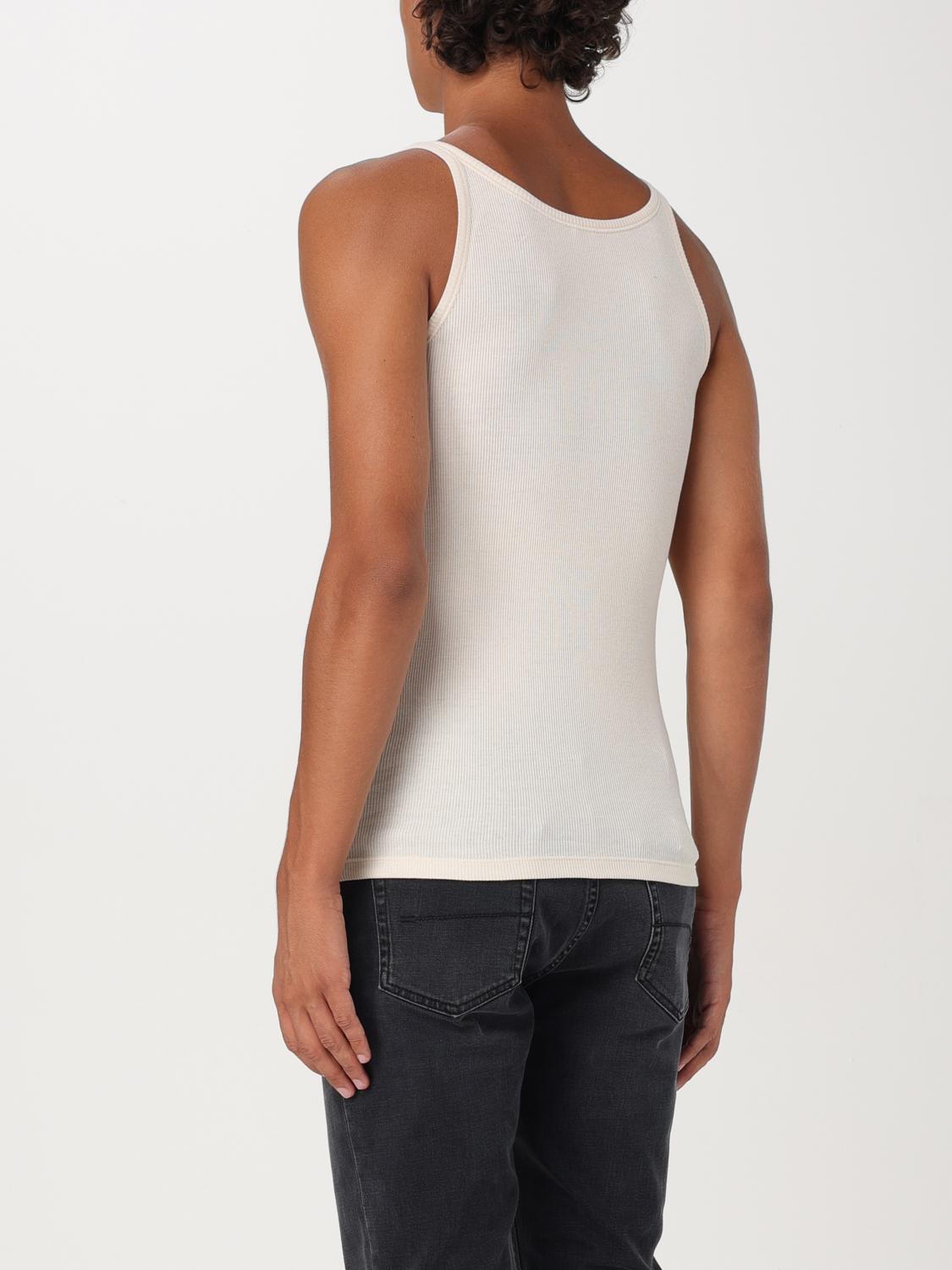 Saint Laurent tank top with mini YSL logo - Yellow Cream