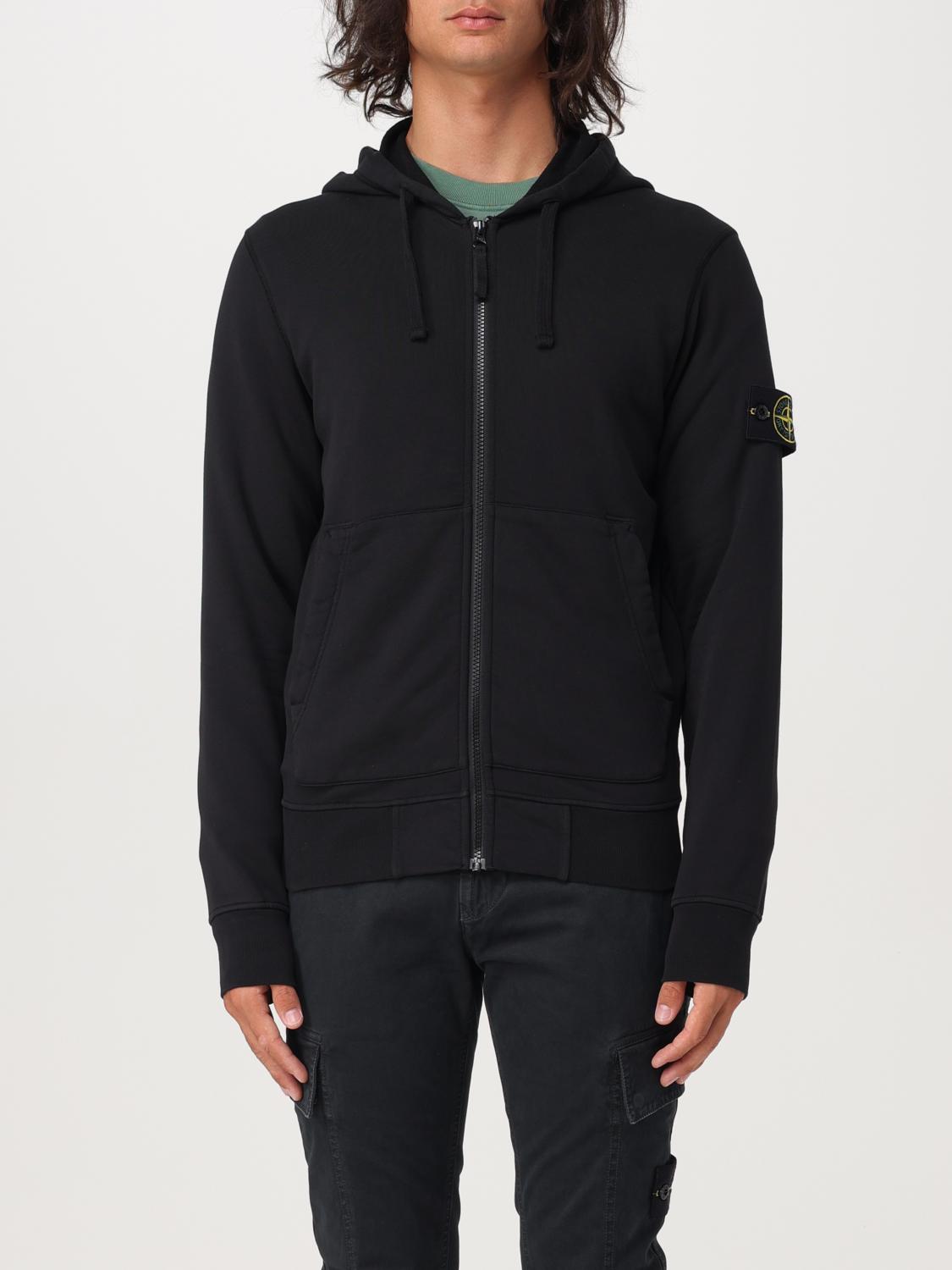 Mens black stone island sweatshirt best sale