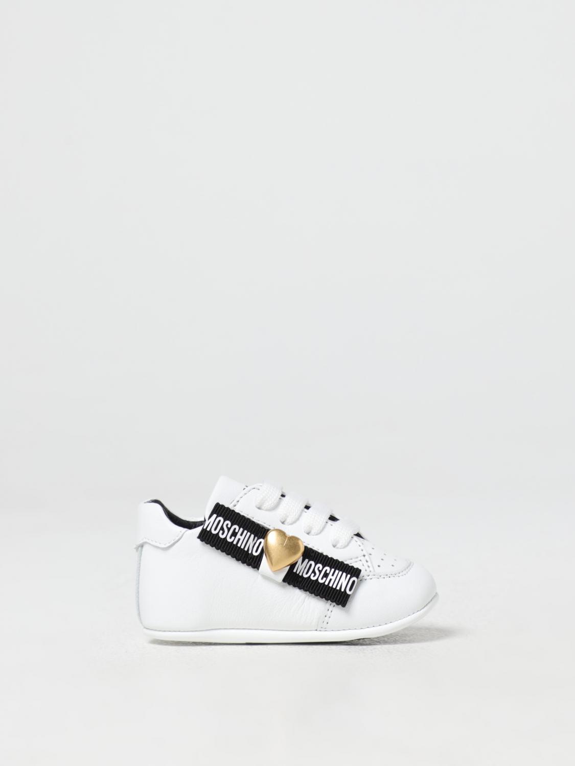 MOSCHINO ZAPATILLAS PARA RECIÉN NACIDO: Zapatillas para recién nacido niños Moschino Baby, Blanco - Img 1