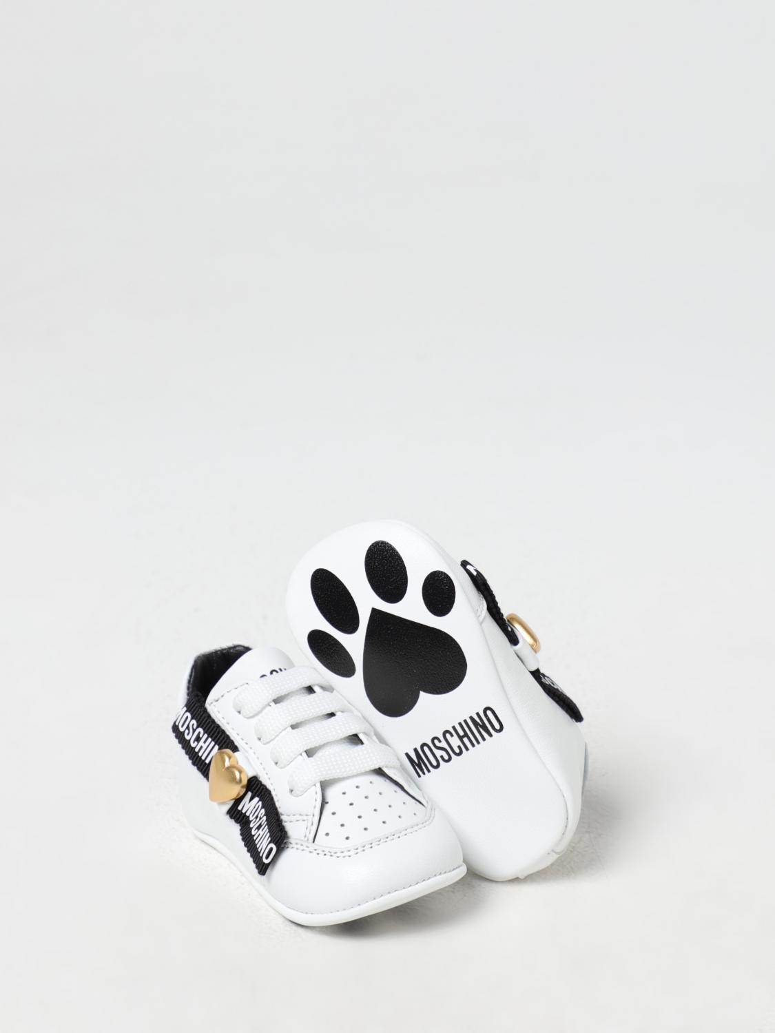 MOSCHINO ZAPATILLAS PARA RECIÉN NACIDO: Zapatillas para recién nacido niños Moschino Baby, Blanco - Img 2