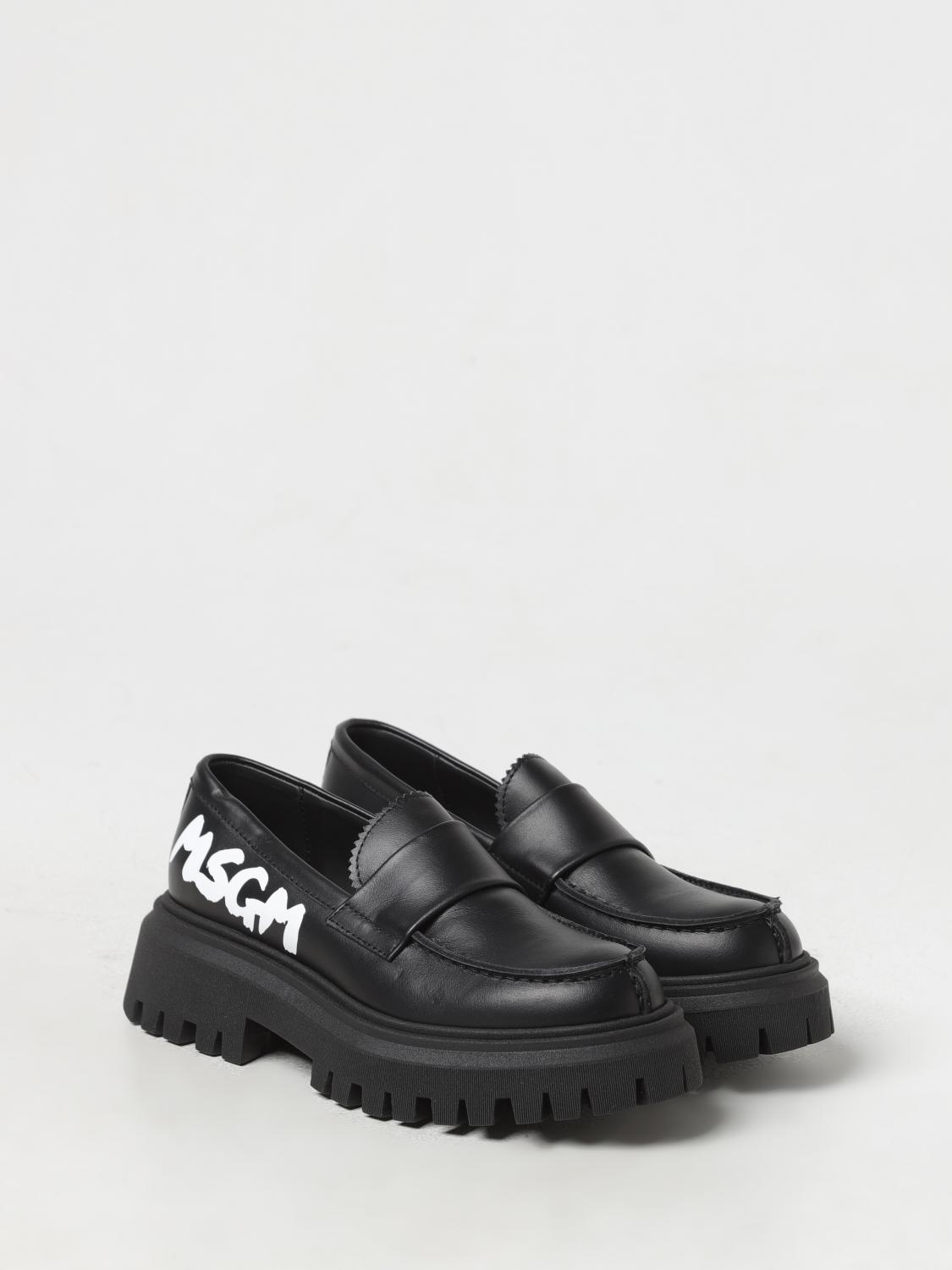 MSGM KIDS SCARPE: Mocassino MSGM Kids in pelle , Nero - Img 2