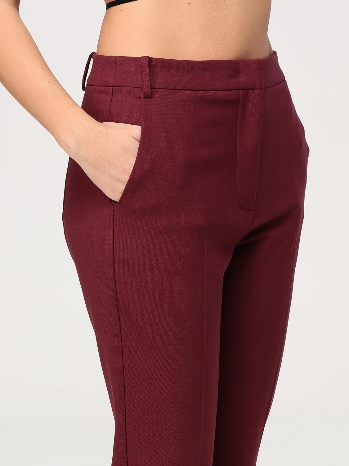 PATRIZIA PEPE PANTS: Pants woman Patrizia Pepe, Burgundy - Img 4