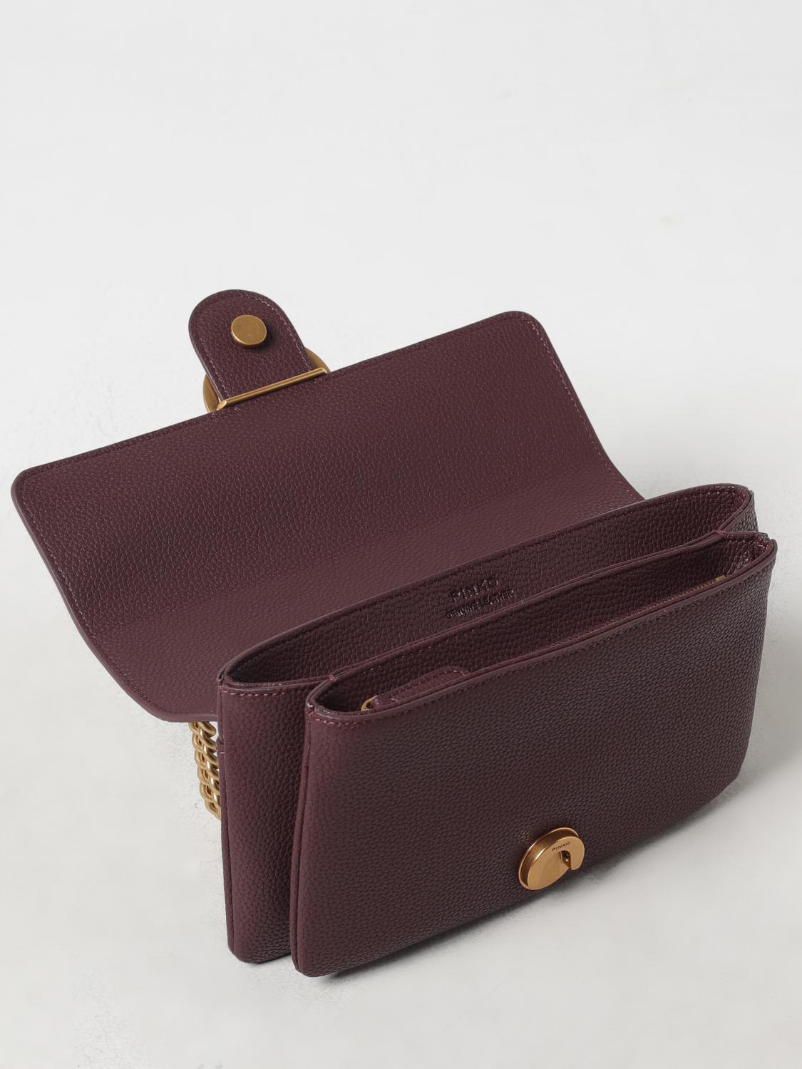 PINKO BORSA A SPALLA: Borsa Love Pinko in pelle a grana , Moro - Img 3