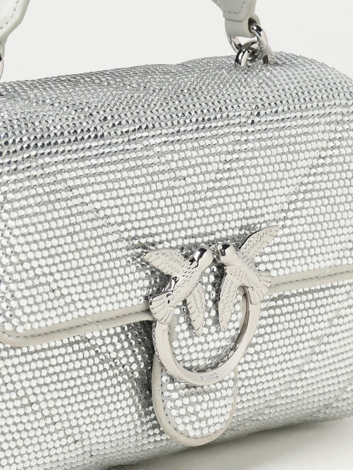 PINKO MINI SAC À MAIN: Sac porté épaule femme Pinko, Argent - Img 3