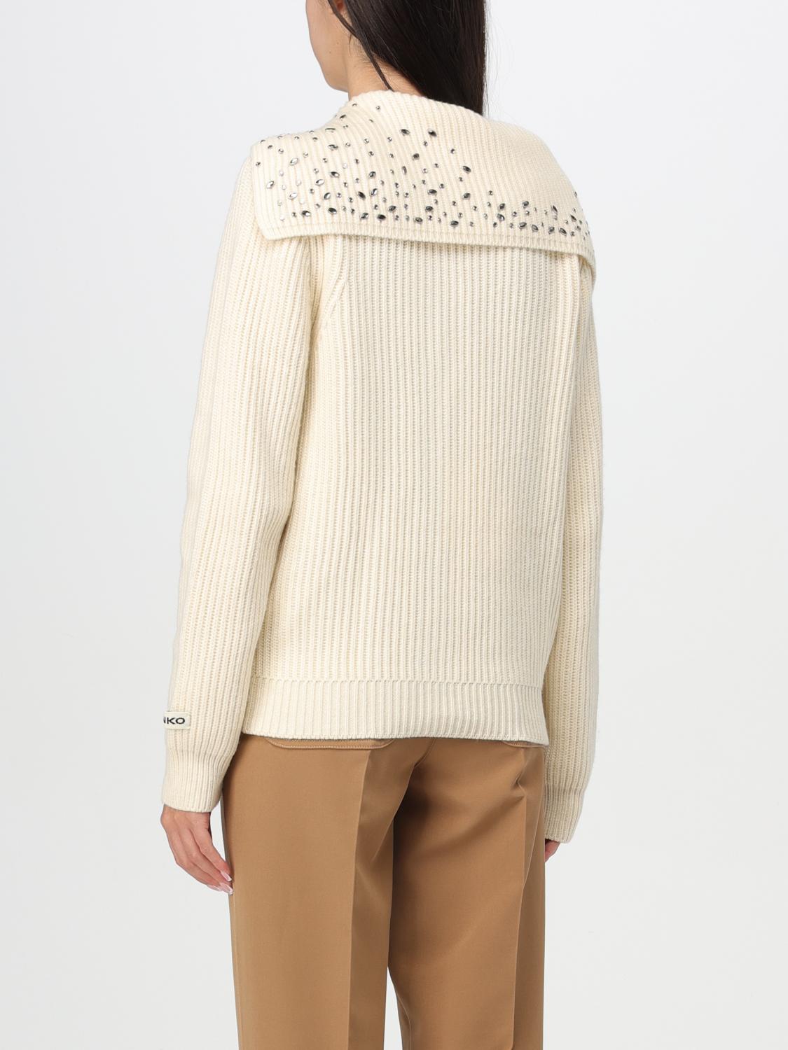 PINKO MAGLIA: Cardigan Pinko in misto lana e cashmere , Bianco - Img 2