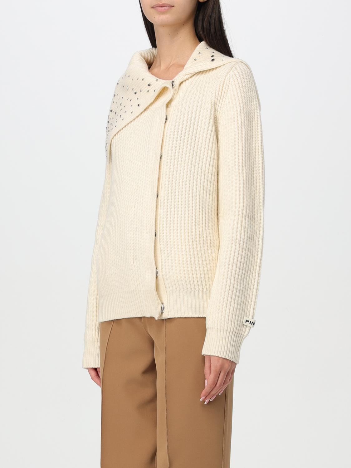 PINKO MAGLIA: Cardigan Pinko in misto lana e cashmere , Bianco - Img 3