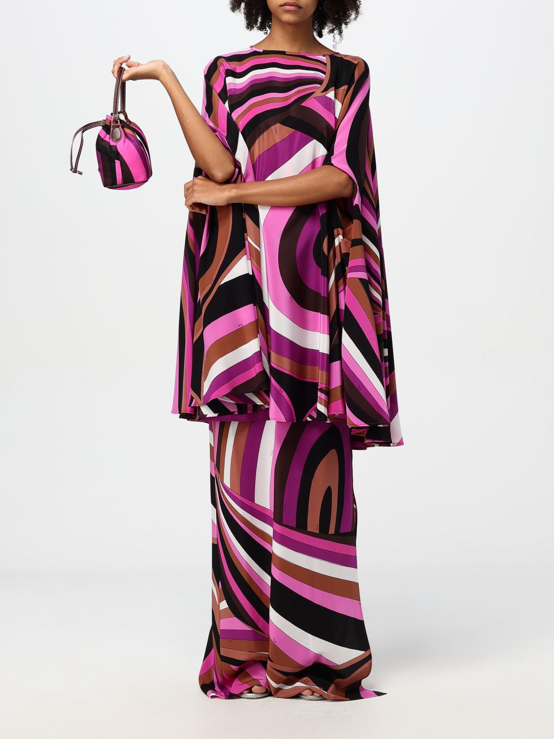 purple pucci dress 60s 70s Emilio Pucci 2 pc Maxi Dress, Long coat Womens Small Halter Boho Hippie