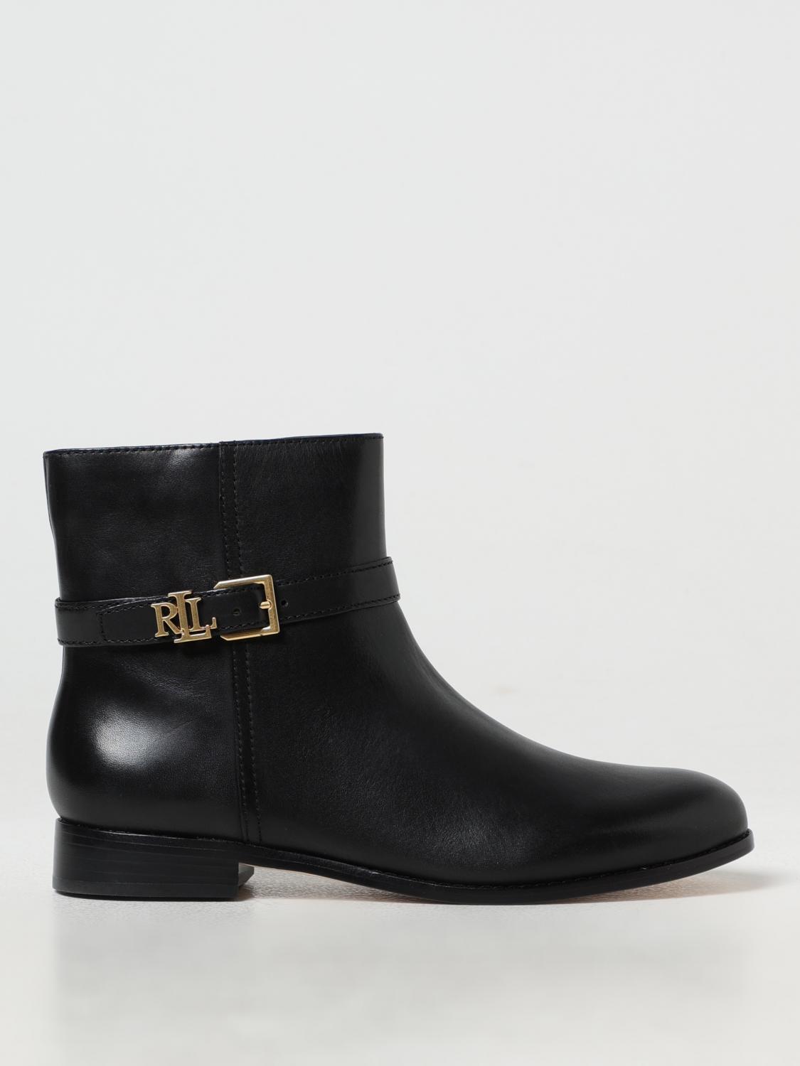 LAUREN RALPH LAUREN FLAT ANKLE BOOTS: Shoes woman Lauren Ralph Lauren, Black - Img 1