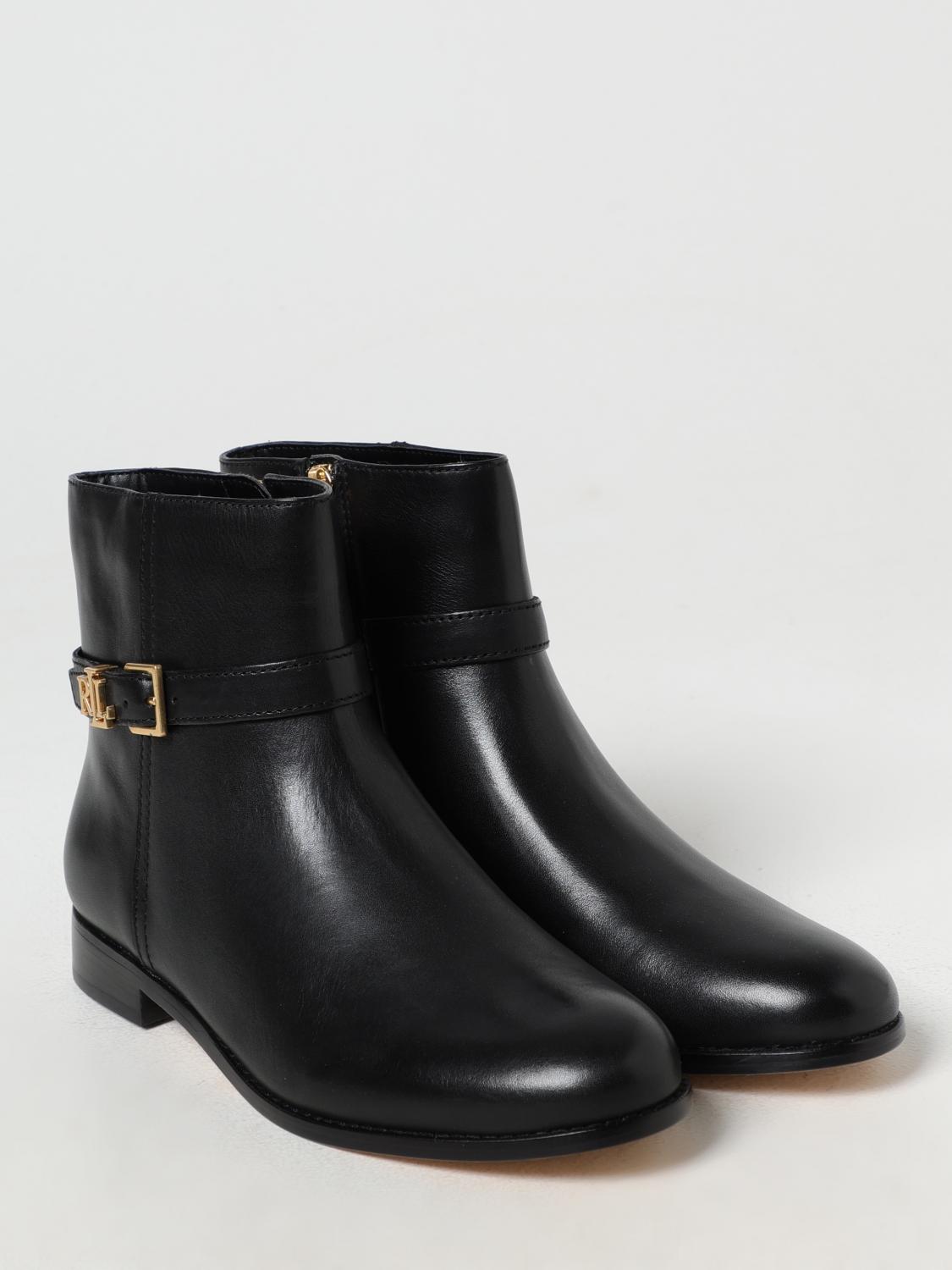 LAUREN RALPH LAUREN FLAT ANKLE BOOTS: Shoes woman Lauren Ralph Lauren, Black - Img 2