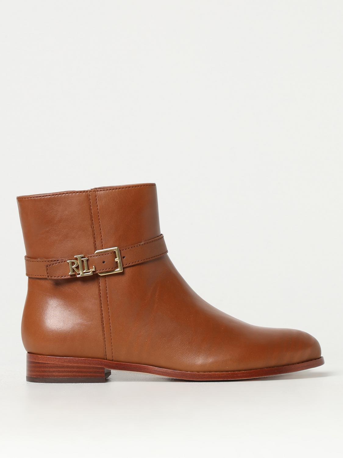 LAUREN RALPH LAUREN FLAT ANKLE BOOTS: Shoes woman Lauren Ralph Lauren, Leather - Img 1