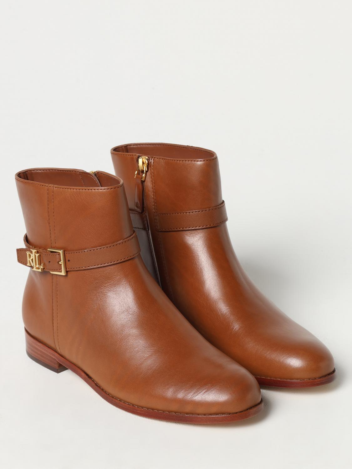 LAUREN RALPH LAUREN FLAT ANKLE BOOTS: Shoes woman Lauren Ralph Lauren, Leather - Img 2