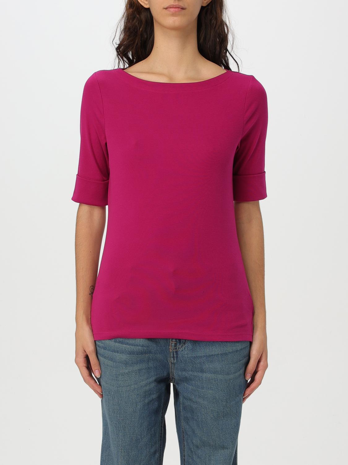 LAUREN RALPH LAUREN T-SHIRT: Top woman Lauren Ralph Lauren, Fuchsia - Img 1