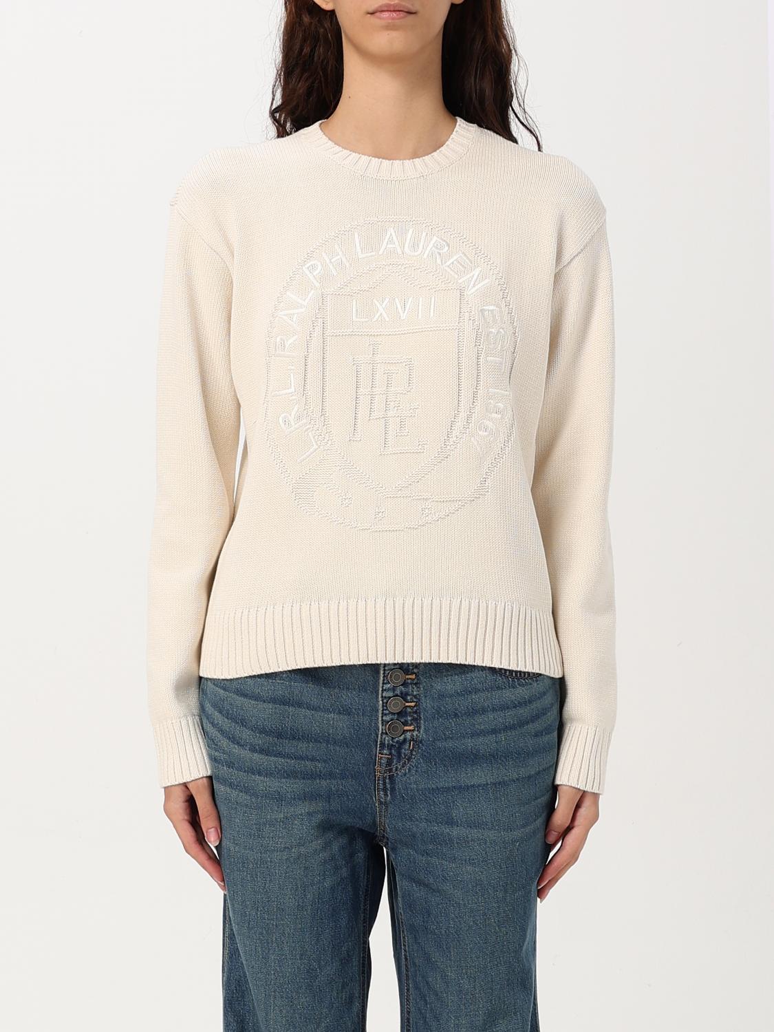 LAUREN RALPH LAUREN MAGLIA: Pullover Lauren Ralph Lauren in maglia di cotone , Panna - Img 1