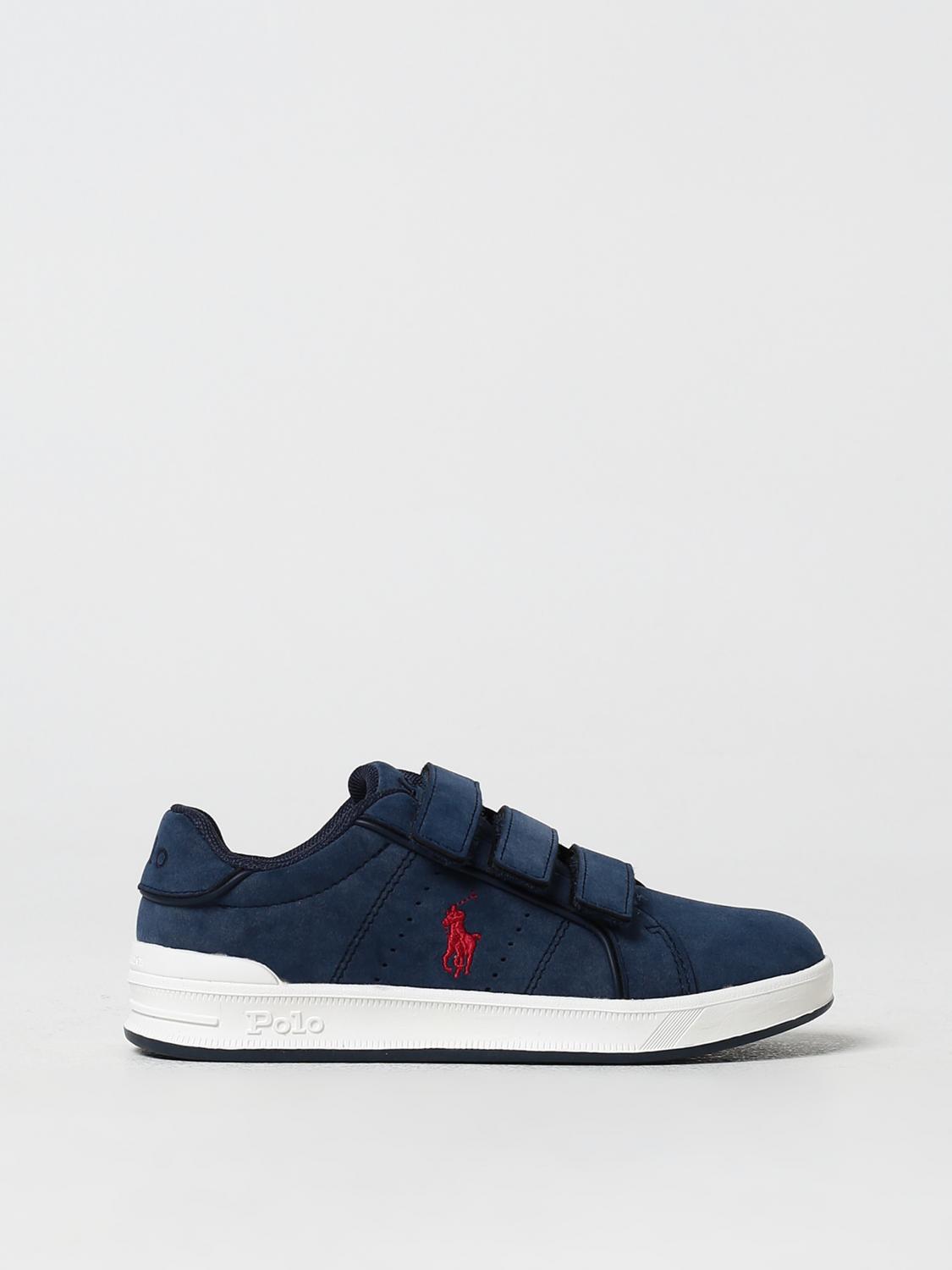 POLO RALPH LAUREN SNEAKERS: Sneakers Polo Ralph Lauren in camoscio , Blue - Img 1