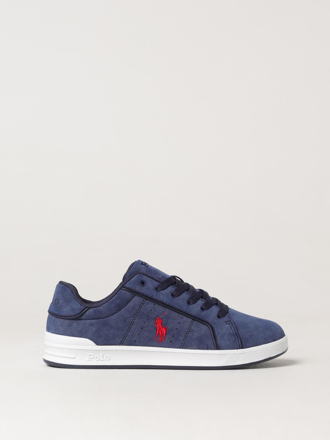 POLO RALPH LAUREN SNEAKERS: Sneakers Polo Ralph Lauren in camoscio sintetico con logo ricamato , Blue - Img 1