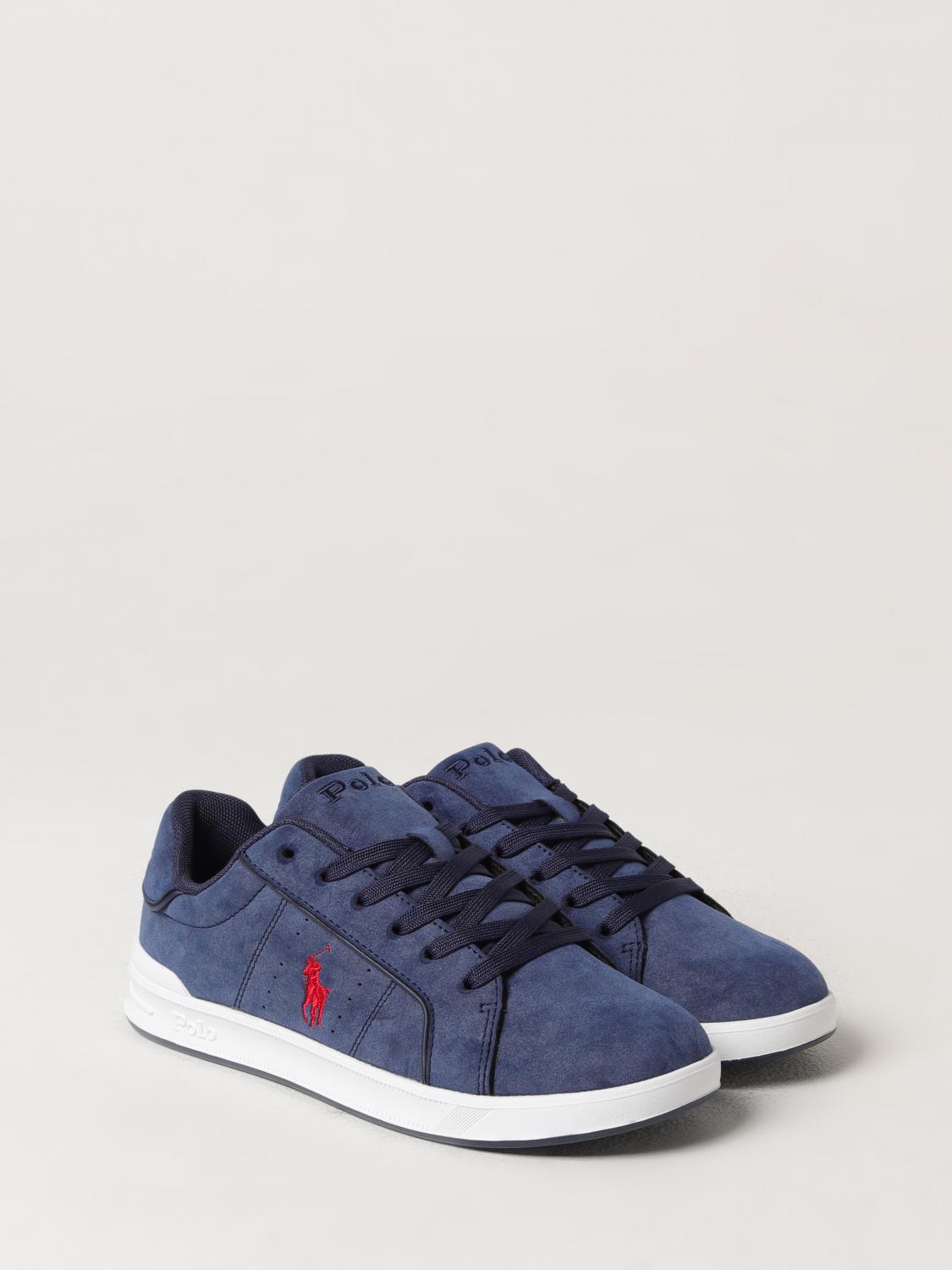 POLO RALPH LAUREN SNEAKERS: Sneakers Polo Ralph Lauren in camoscio sintetico con logo ricamato , Blue - Img 2