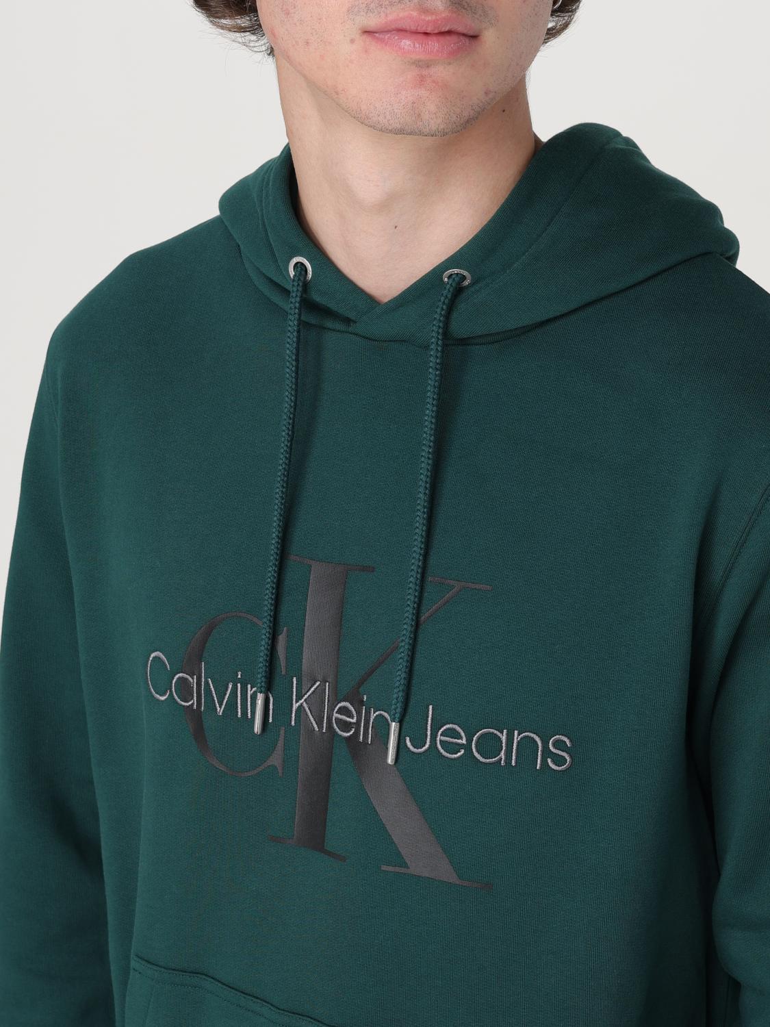 CALVIN KLEIN JEANS FELPA: Felpa con cappuccio Calvin Klein Jeans, Verde - Img 3