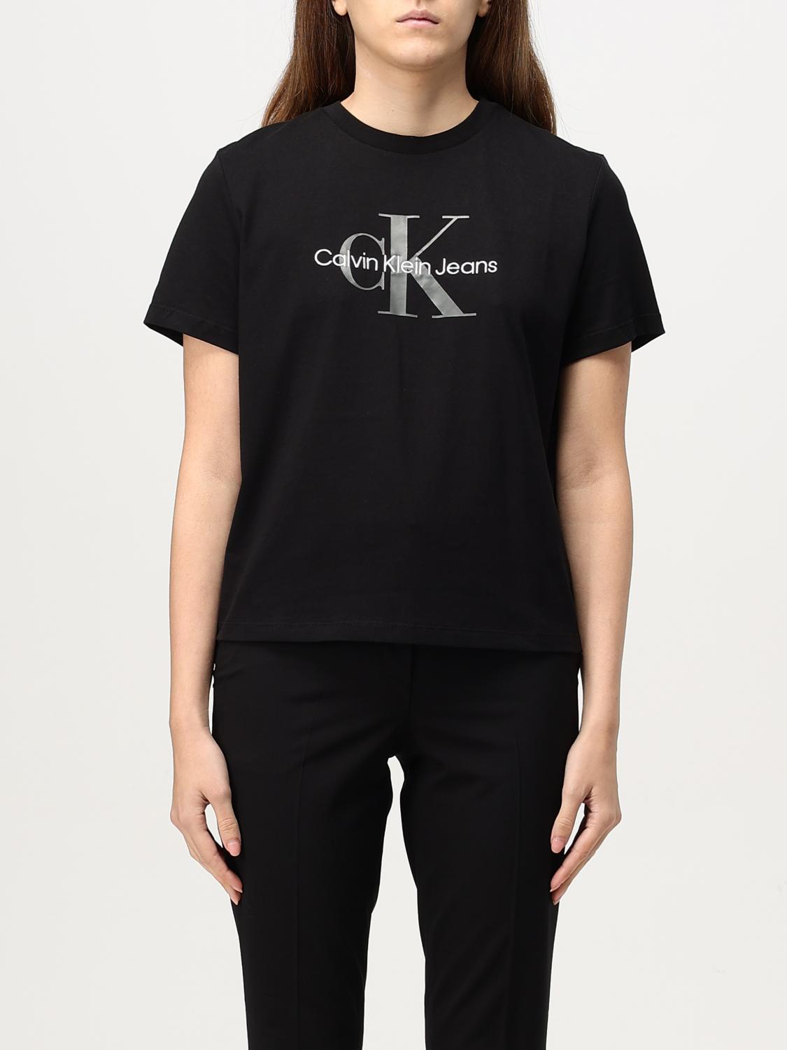 CALVIN KLEIN JEANS T-SHIRT: T-shirt woman Calvin Klein Jeans, Black - Img 1