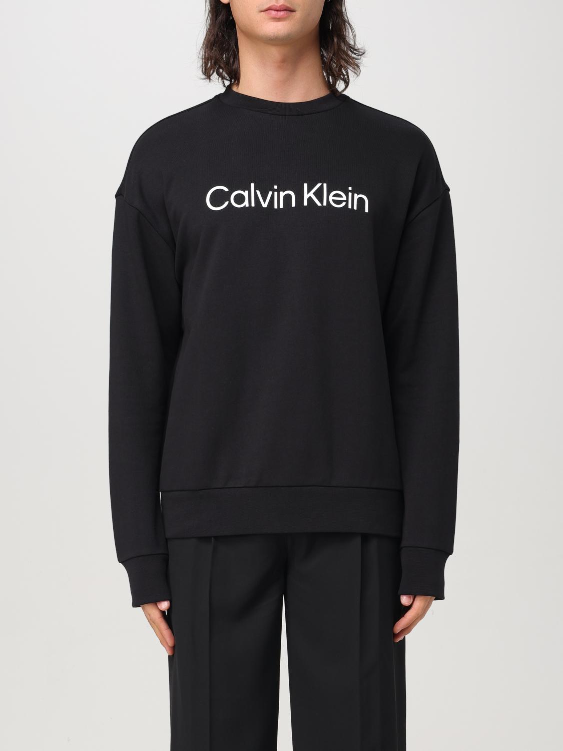 CALVIN KLEIN FELPA: Felpa basic Calvin Klein in cotone , Nero - Img 1