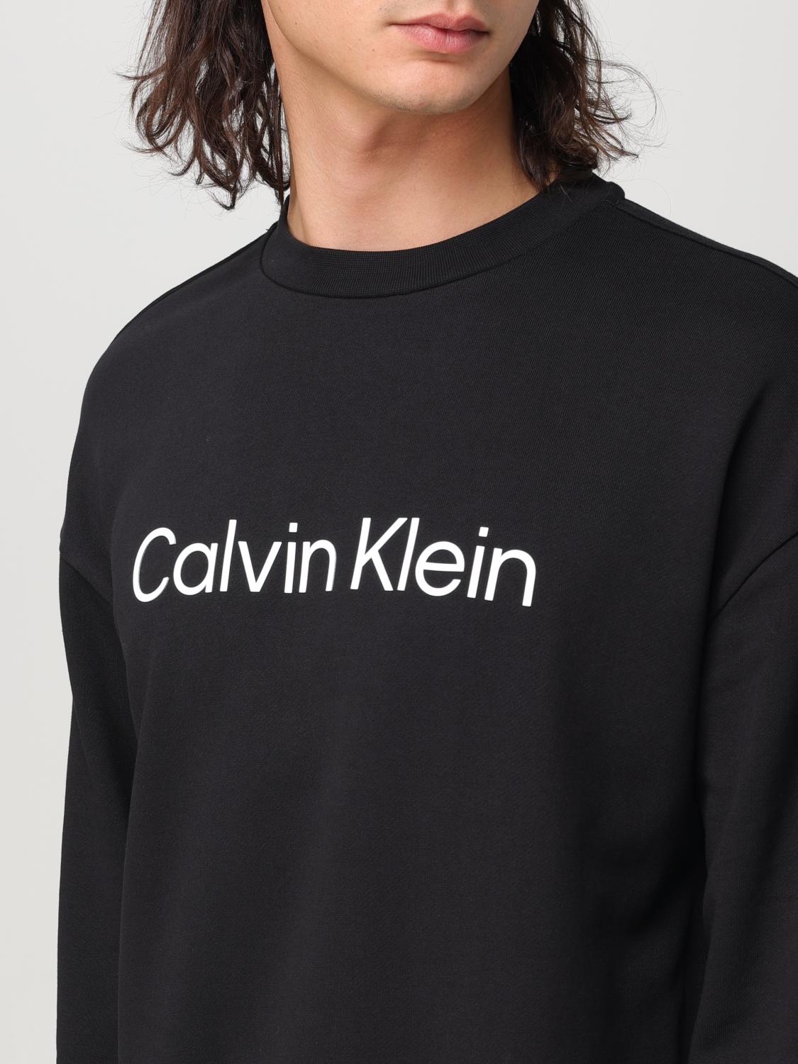 CALVIN KLEIN FELPA: Felpa basic Calvin Klein in cotone , Nero - Img 3