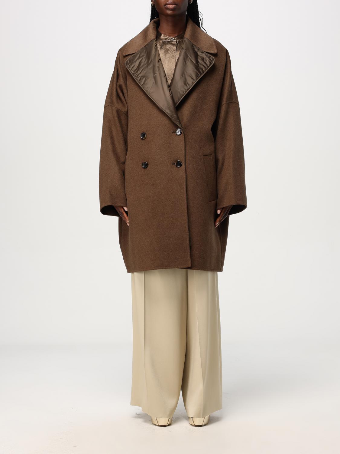 BOSS COAT: Coat woman Boss, Brown - Img 1