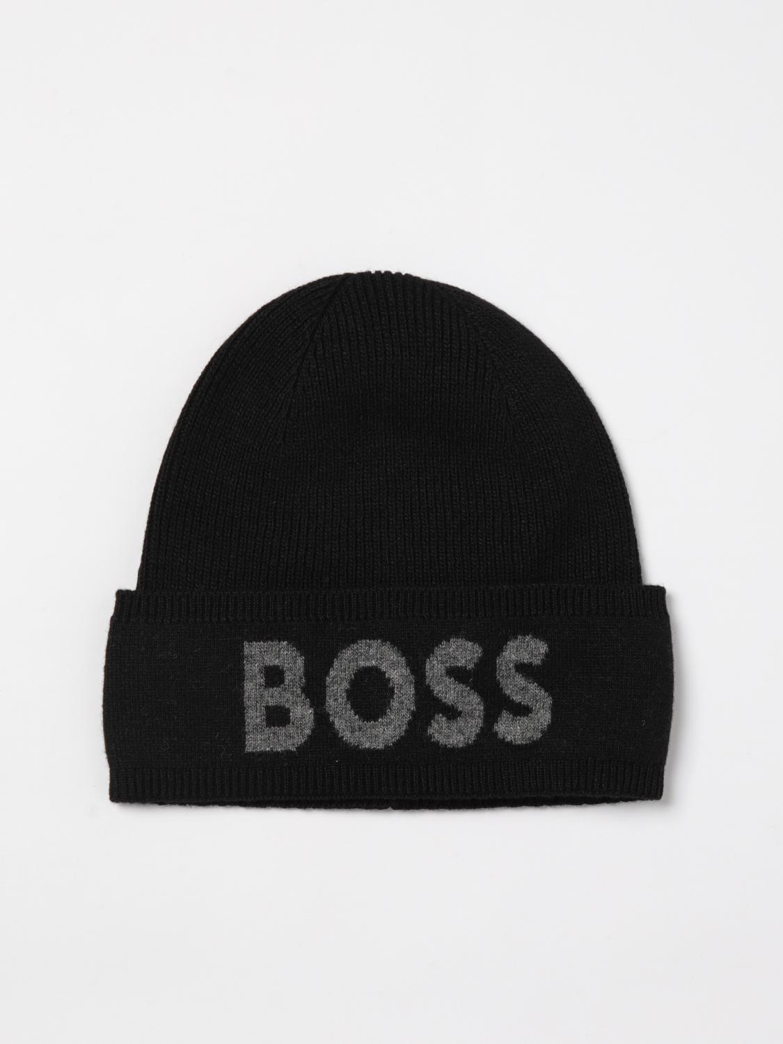 Giglio Cappello Boss in maglia misto viscosa con logo jacquard