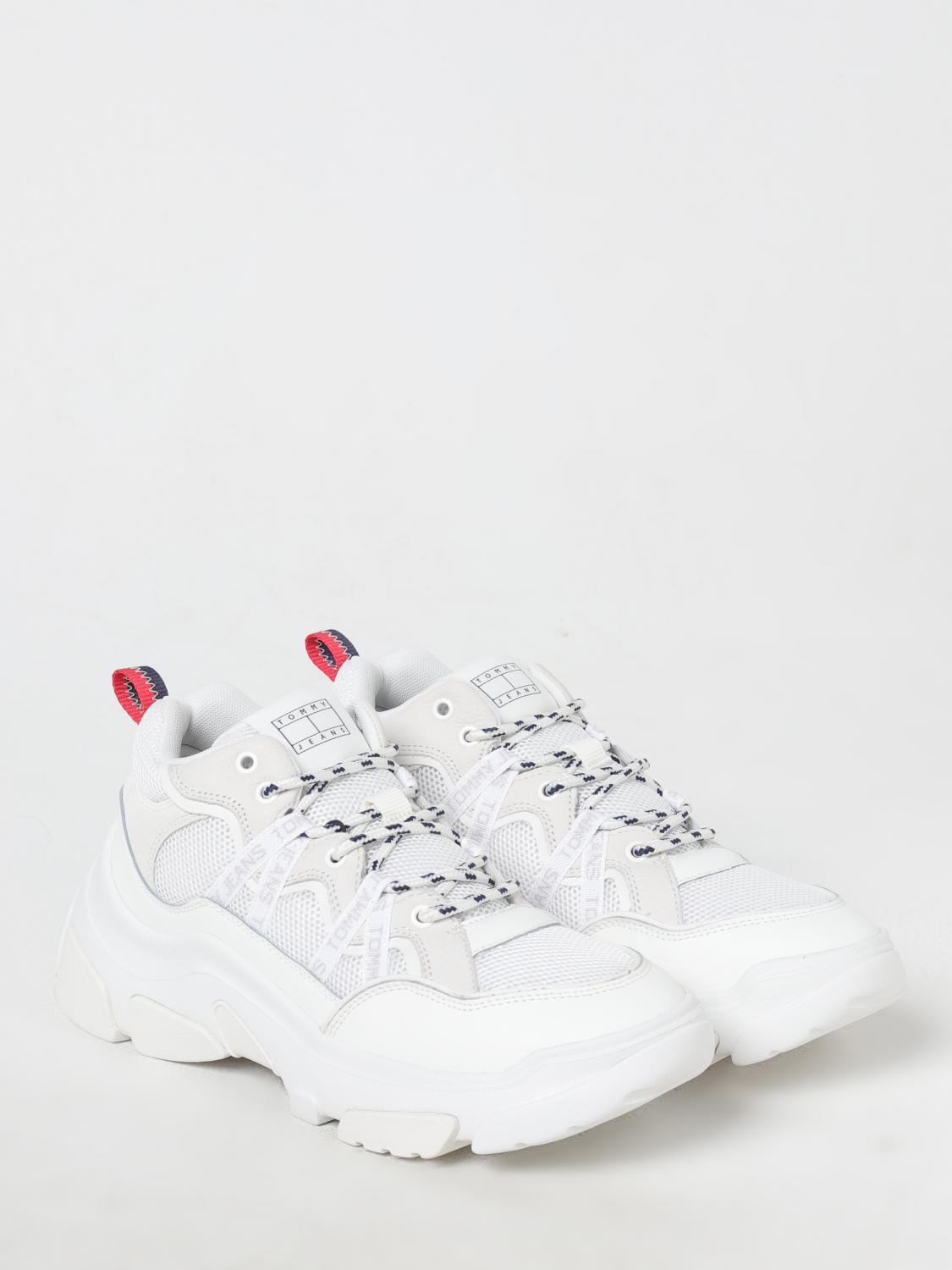 TOMMY JEANS SNEAKERS: Sneakers Tommy Jeans in pelle e mesh , Bianco - Img 2