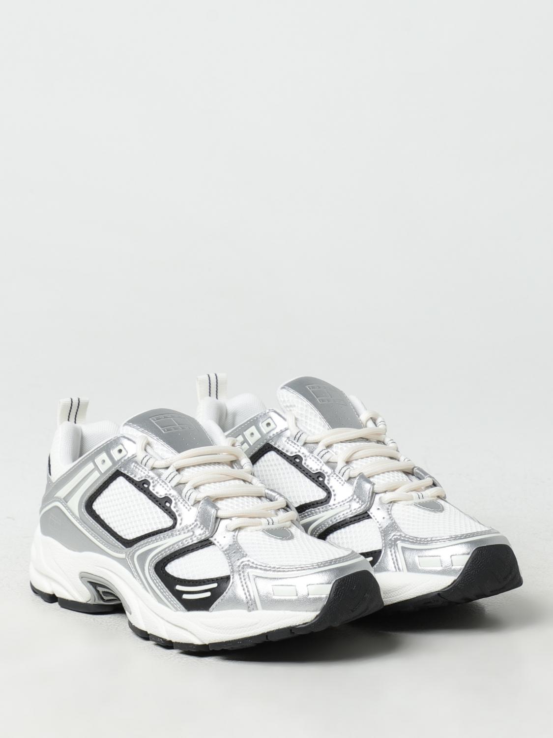 TOMMY JEANS SNEAKERS: Sneakers Tommy Jeans in pelle sintetica e mesh , Bianco - Img 2