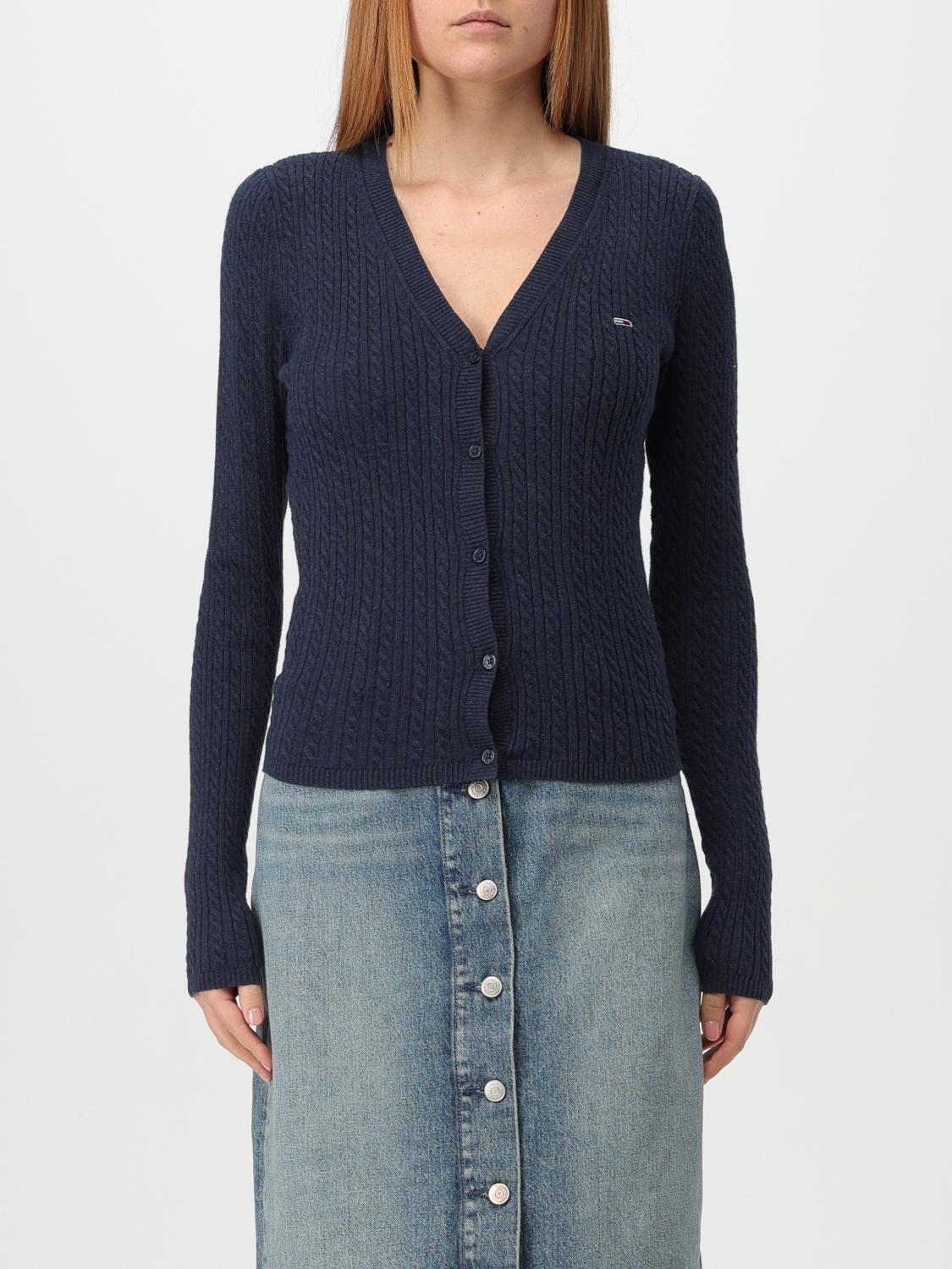 TOMMY JEANS CARDIGAN: Tommy Jeans organic cotton blend cardigan, Blue - Img 1