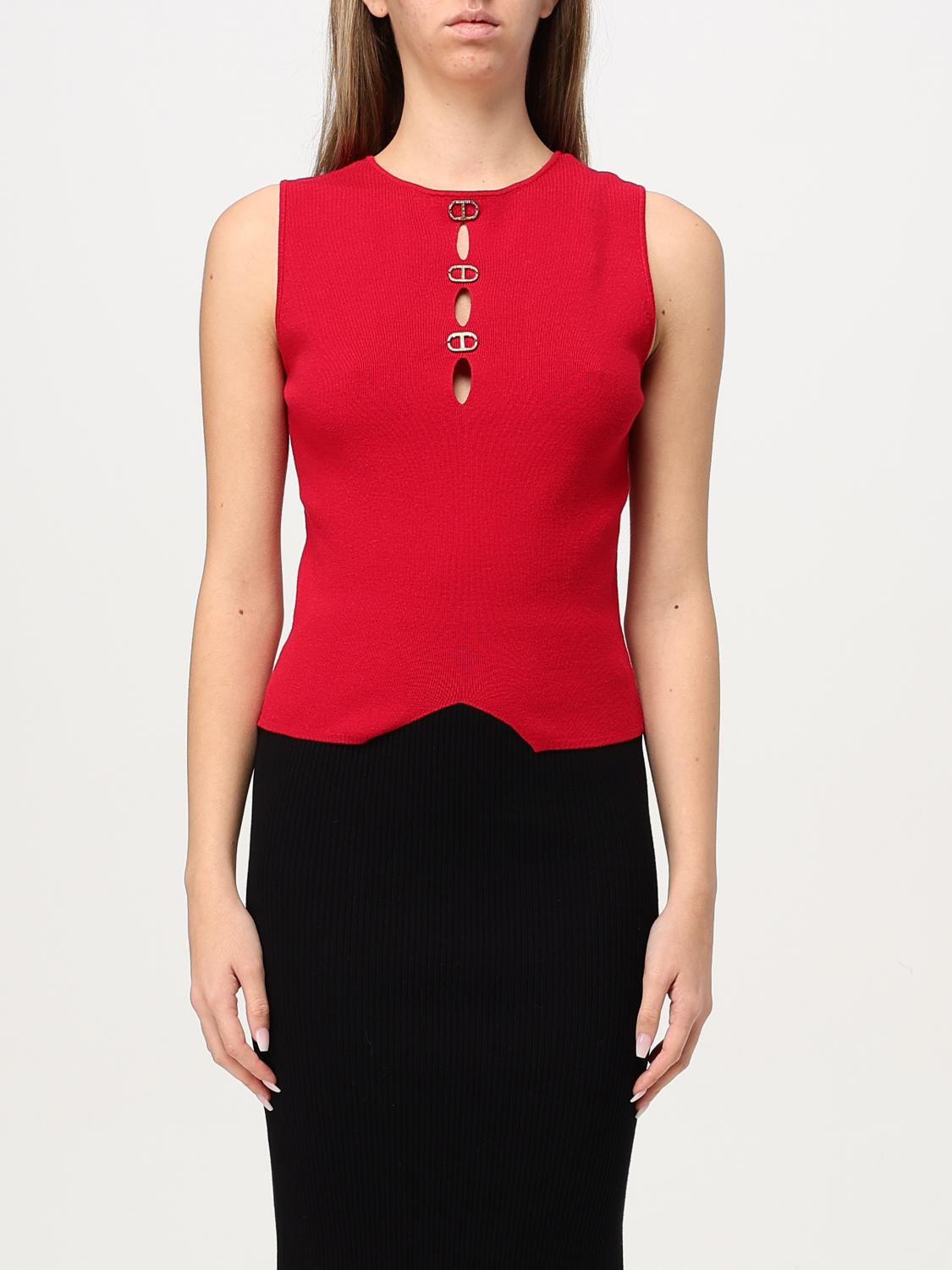 TWINSET TOP E BLUSE: Top Twinset in misto viscosa , Rosso - Img 1