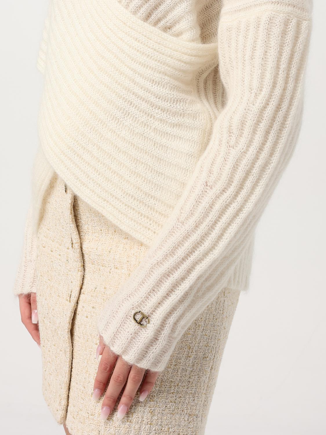 TWINSET MAGLIA: Pullover Twinset in misto lana , Crema - Img 3