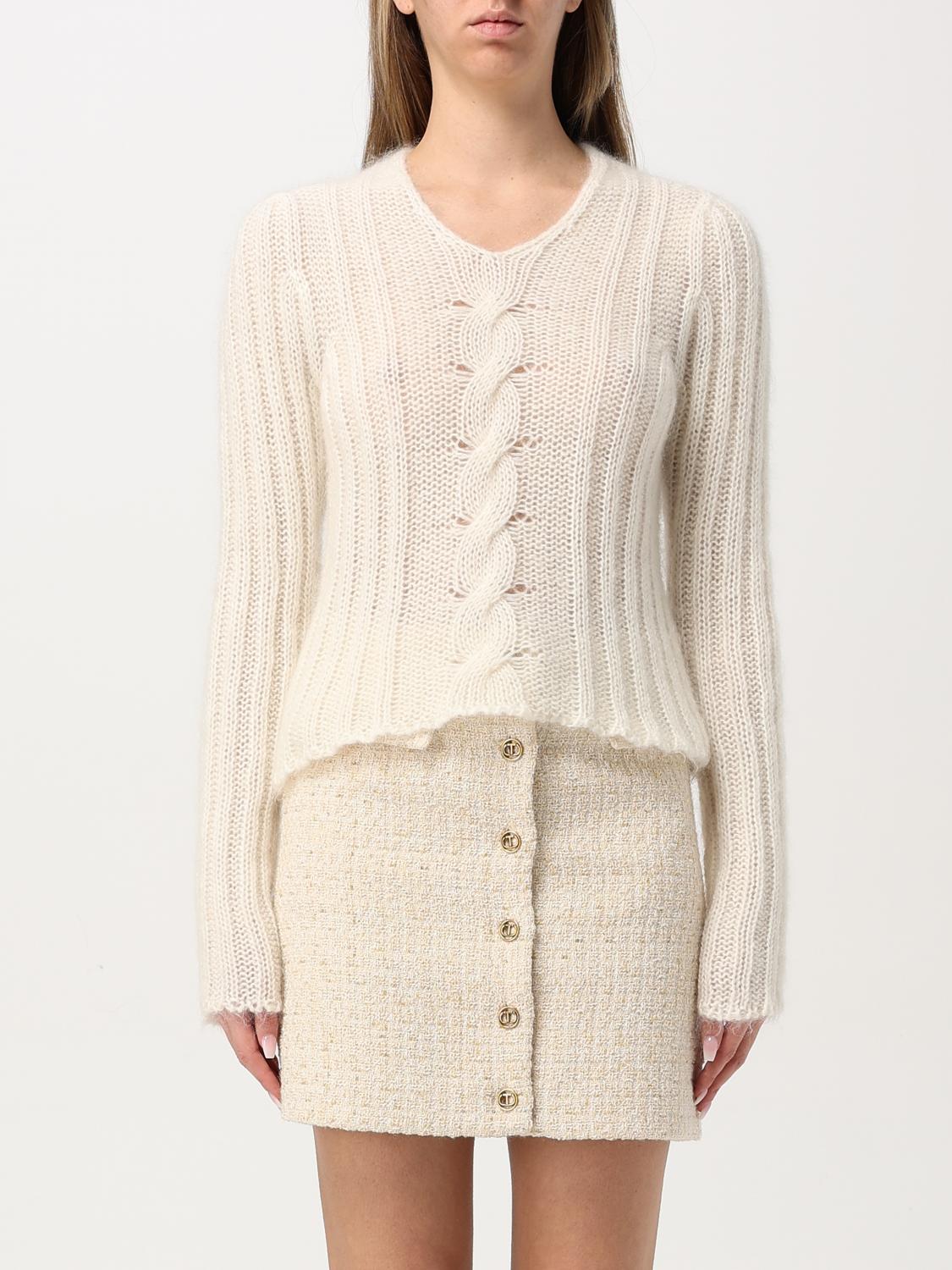 TWINSET MAGLIA: Pullover Twinset in misto lana , Crema - Img 1