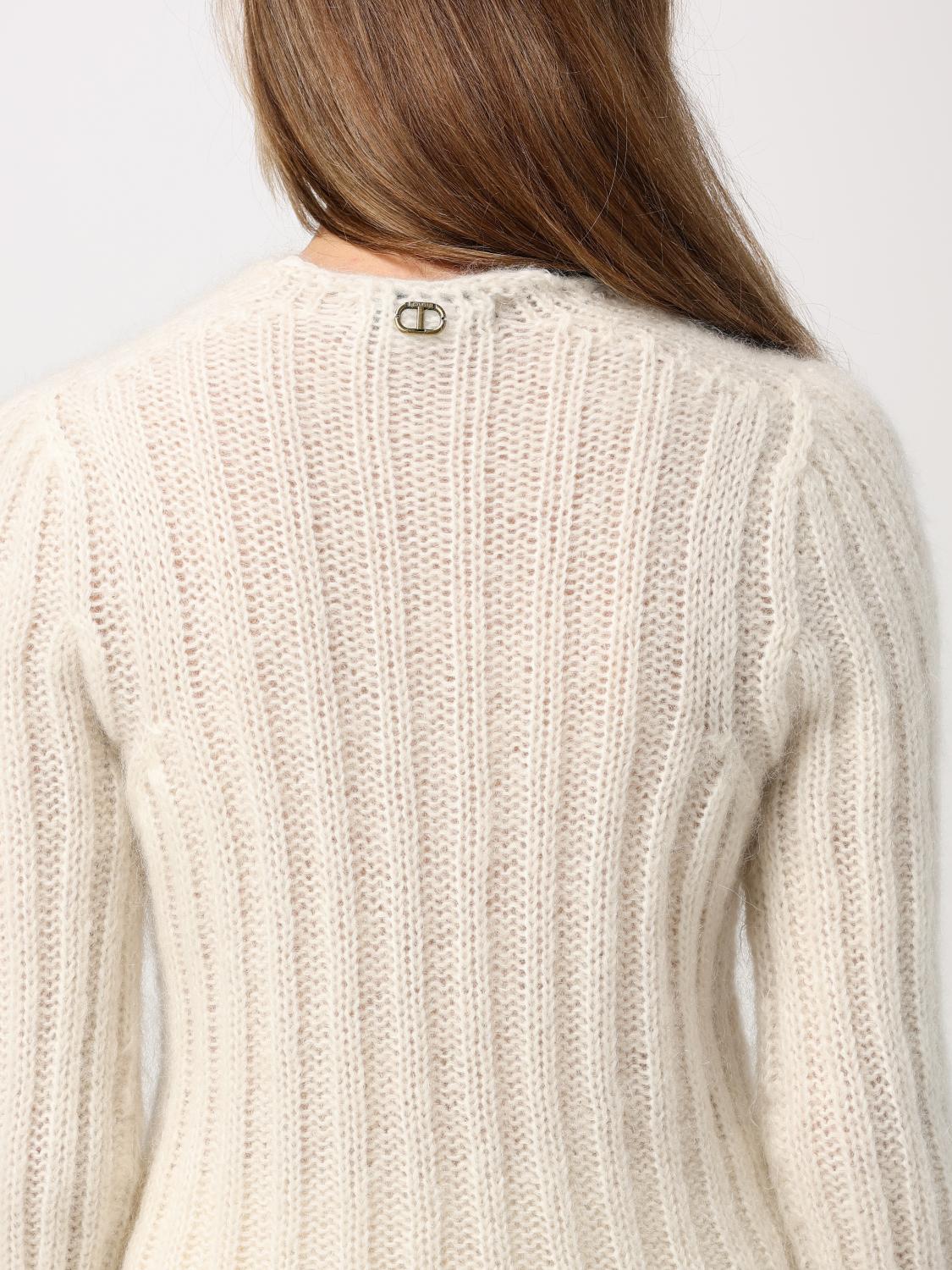 TWINSET MAGLIA: Pullover Twinset in misto lana , Crema - Img 3