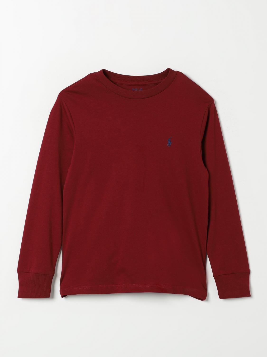 POLO RALPH LAUREN T-SHIRT: T-shirt kids Polo Ralph Lauren, Burgundy - Img 1