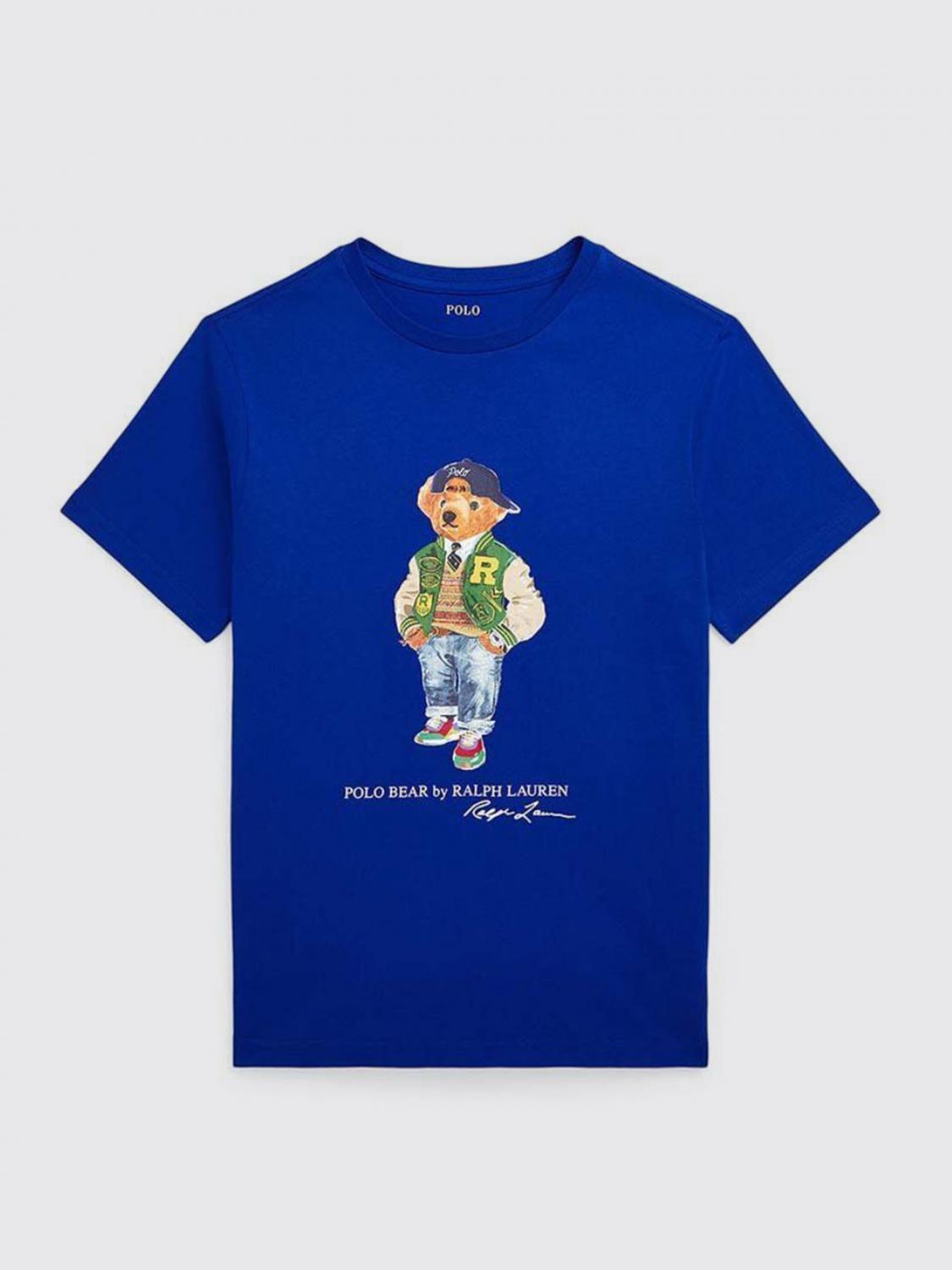 POLO RALPH LAUREN T-SHIRT: T-shirt kids Polo Ralph Lauren, Gnawed Blue - Img 1