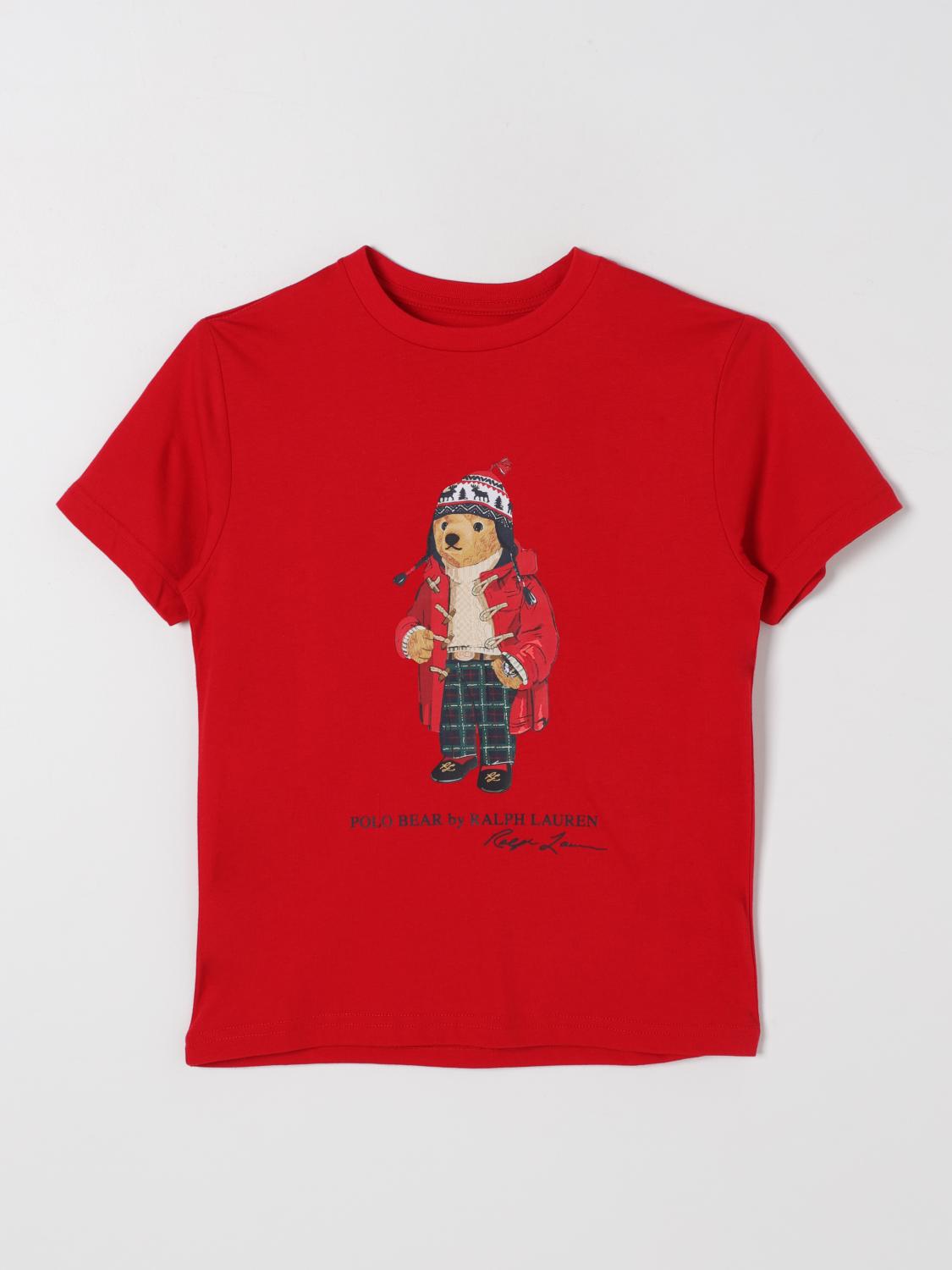 POLO RALPH LAUREN T-SHIRT: T-shirt kids Polo Ralph Lauren, Red - Img 1