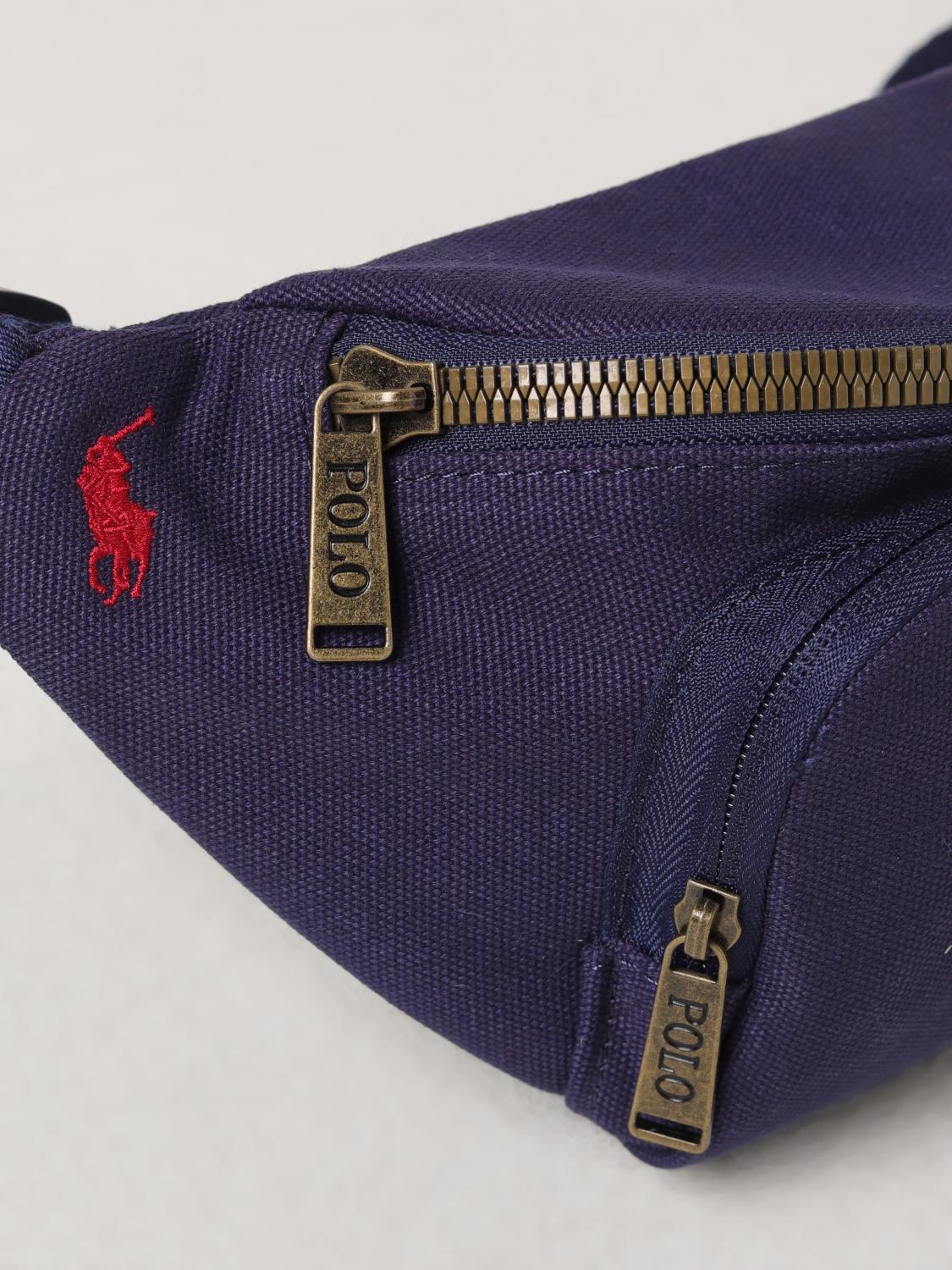 POLO RALPH LAUREN BORSA: Marsupio Polo Ralph Lauren in nylon con logo ricamato , Blue Navy - Img 3