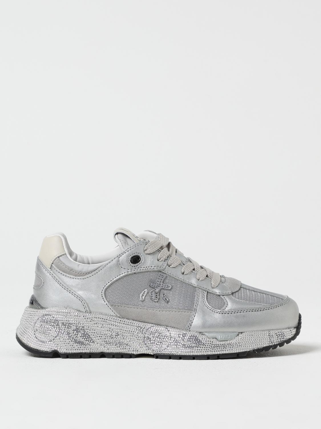 PREMIATA SNEAKERS: Sneakers Mased Premiata in camoscio e mesh , Argento - Img 1