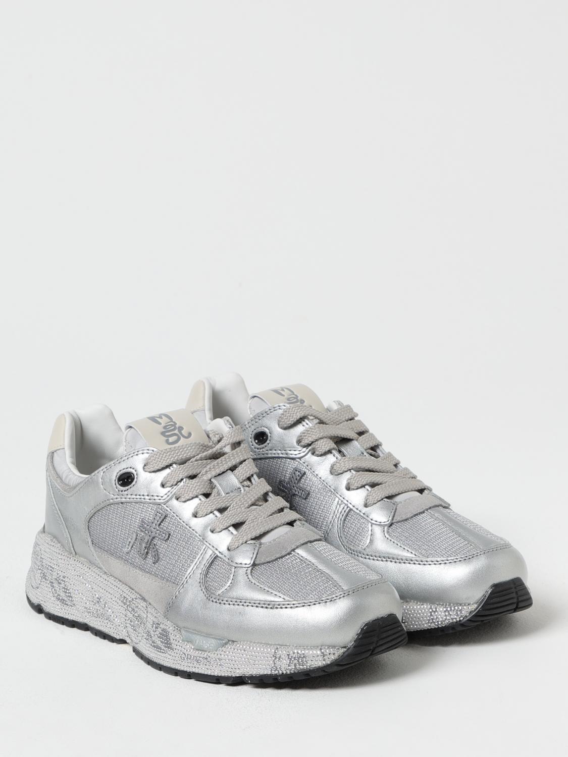 PREMIATA SNEAKERS: Sneakers Mased Premiata in camoscio e mesh , Argento - Img 2