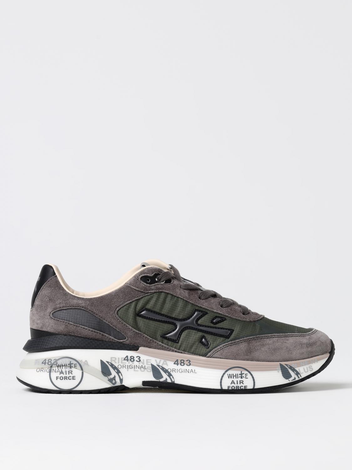 PREMIATA SNEAKERS: Sneakers Moe Run Premiata in camoscio e nylon , Militare - Img 1